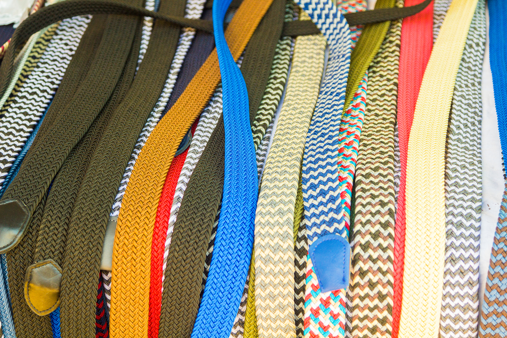 colorful fabric belts