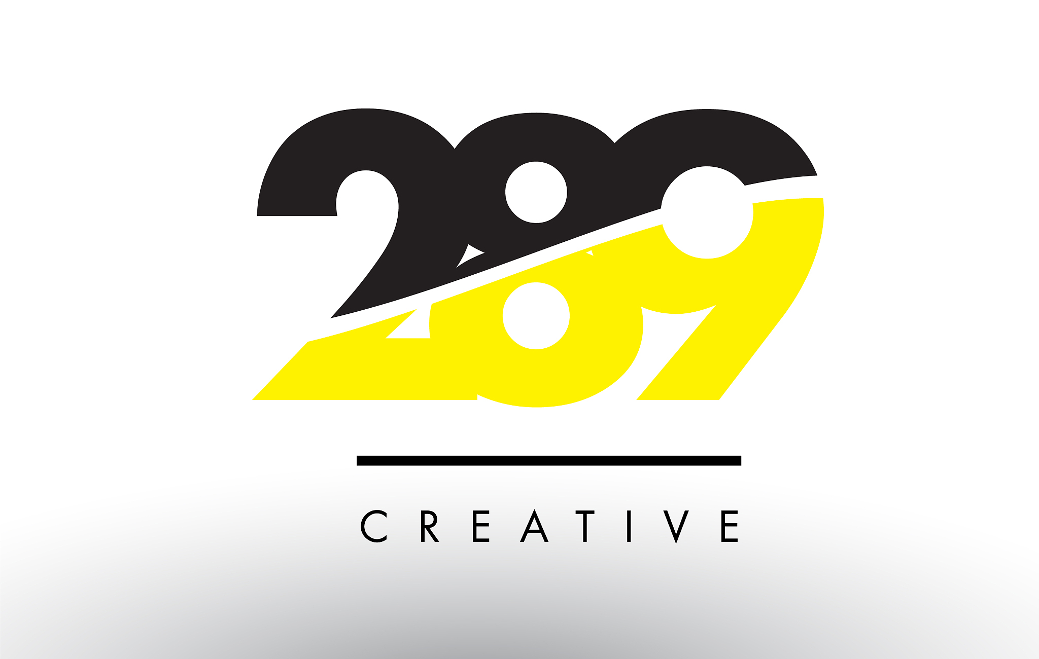 289 black and yellow number logo design
