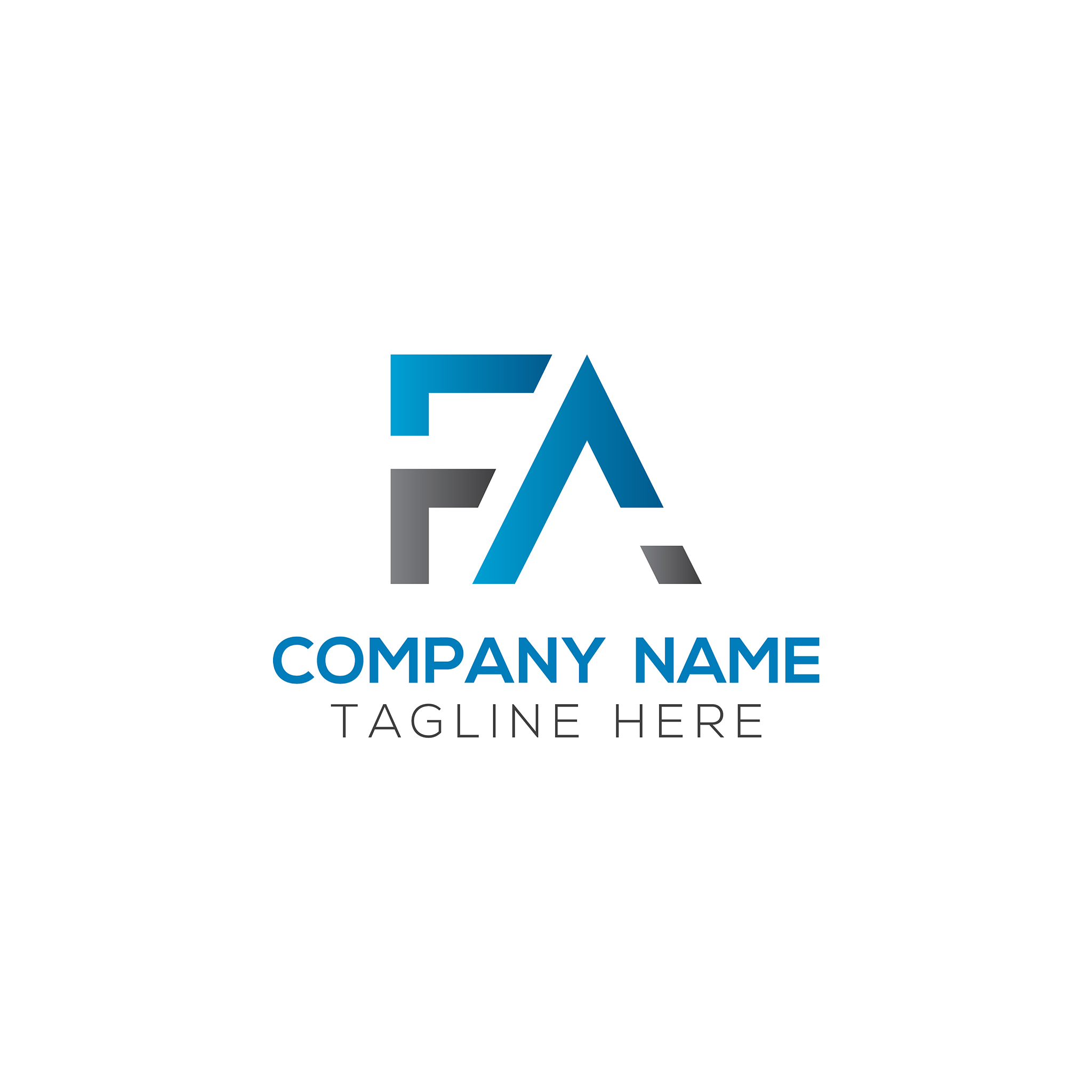initial letter fa logo design template creative