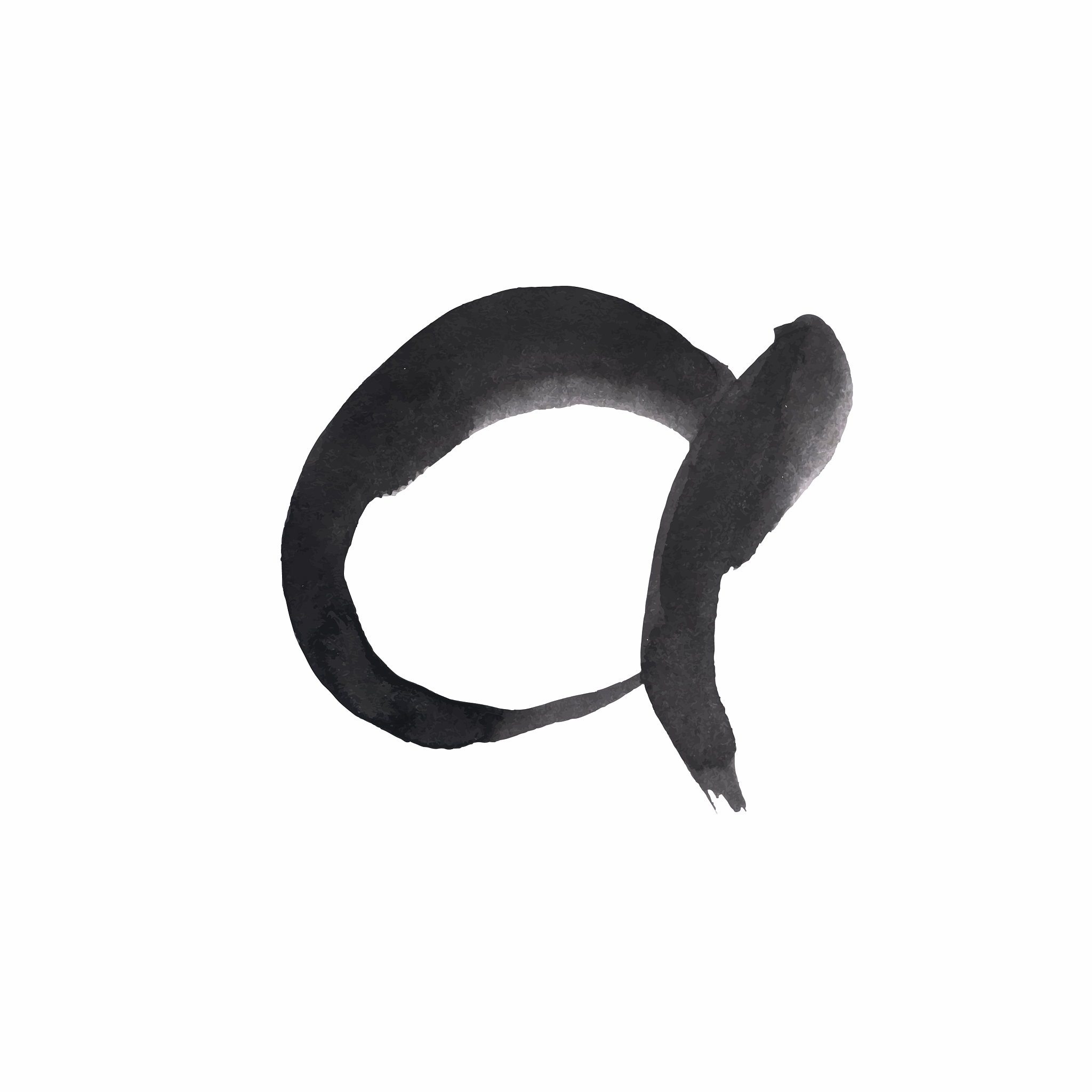 letter a written with black ink