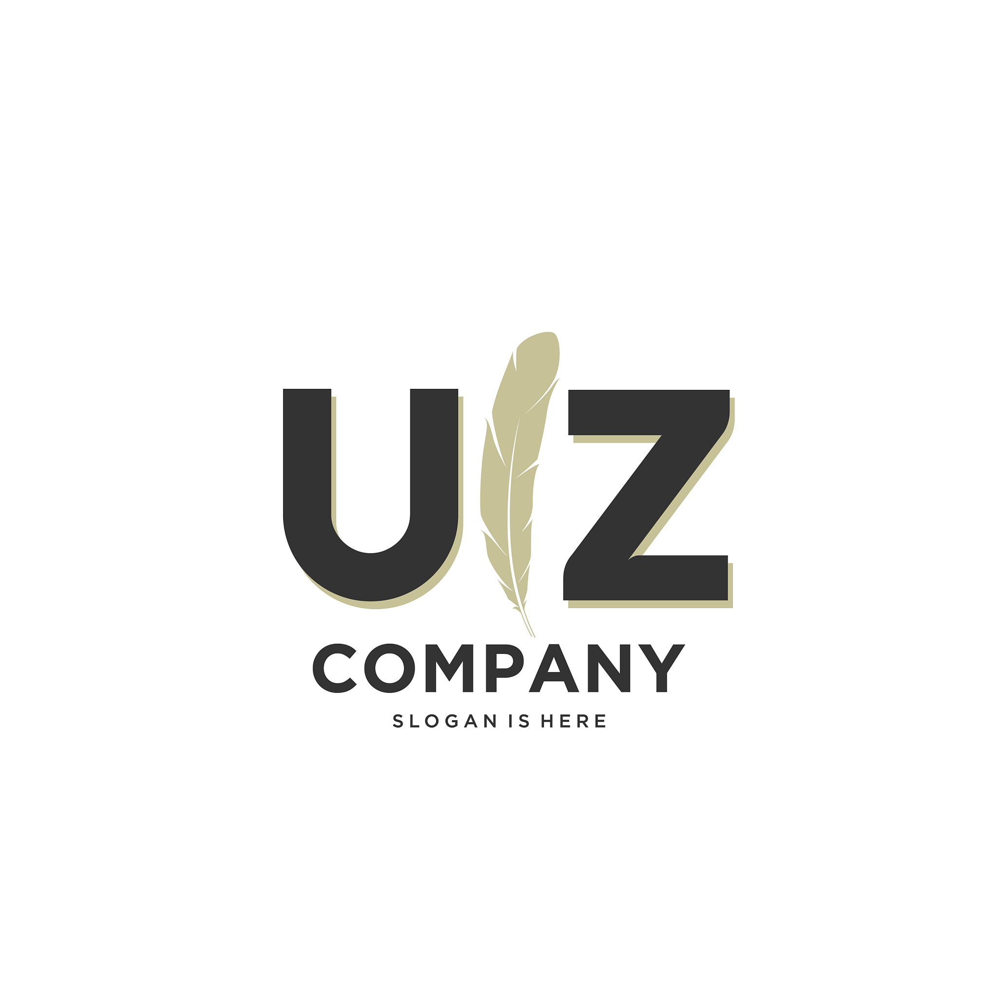 initial uz letter unique attractive creative