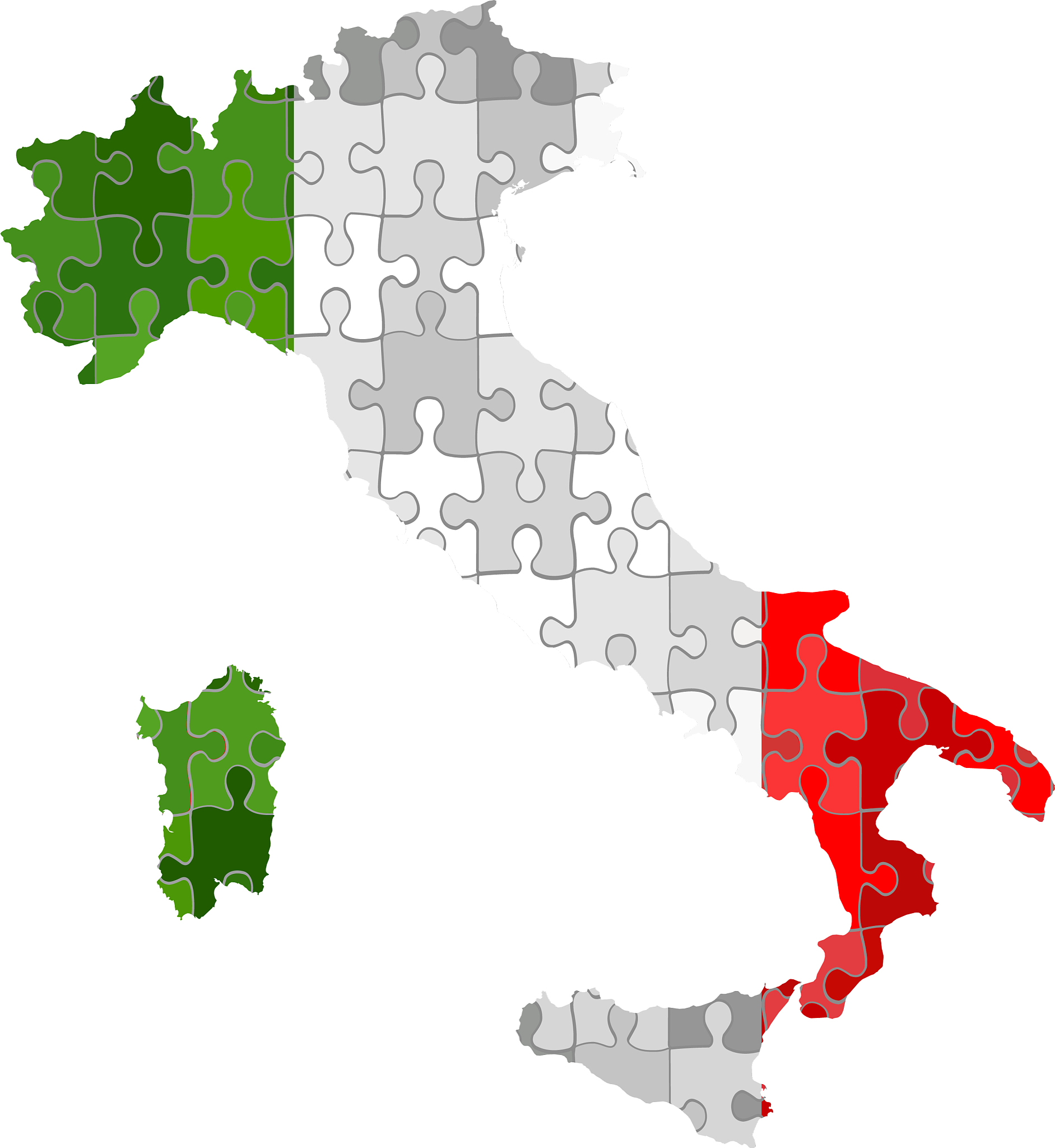 italy map made of puzzle background