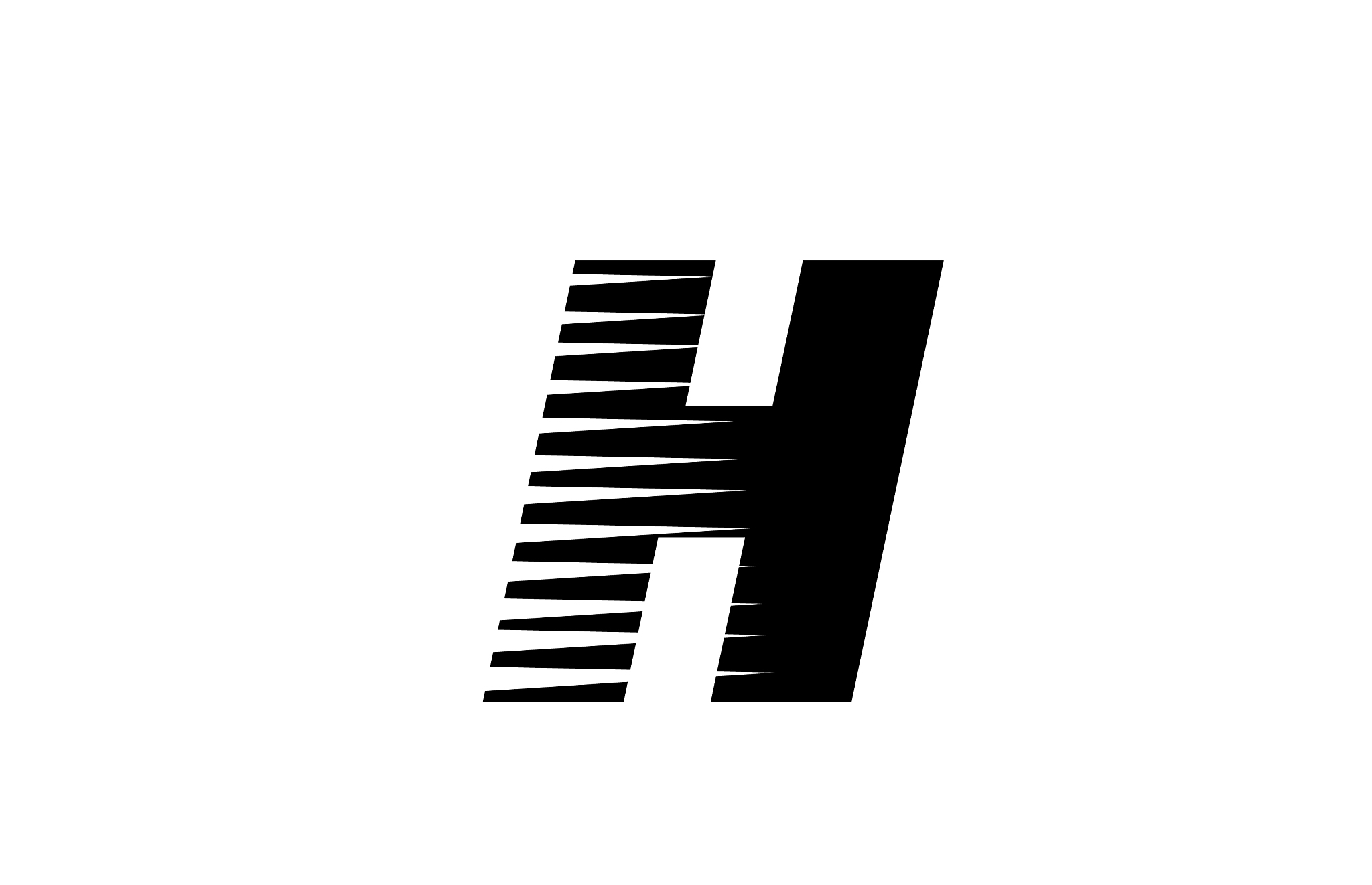 line stripes h alphabet letter logo icon