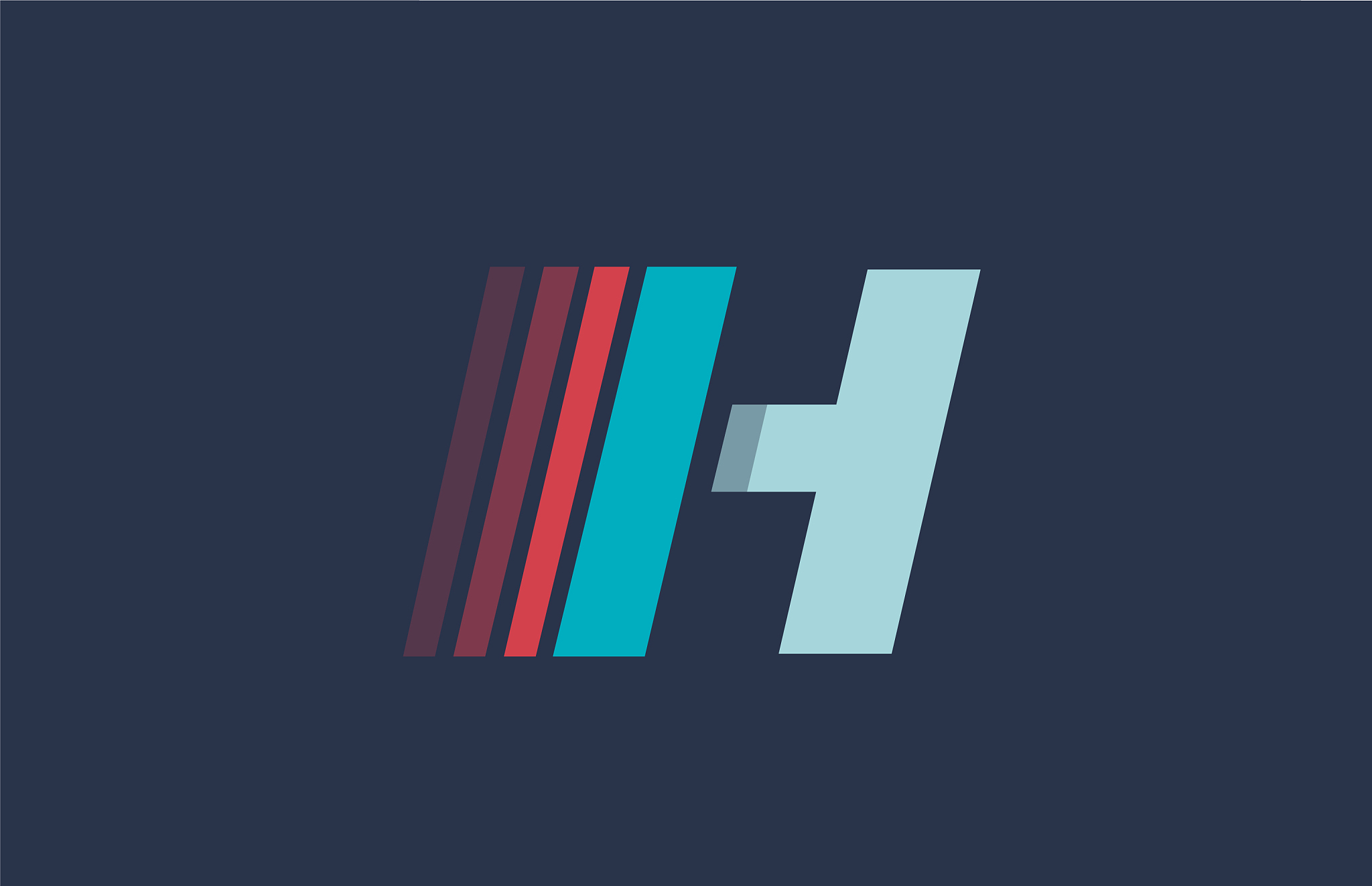 h alphabet letter blue red logo icon design for