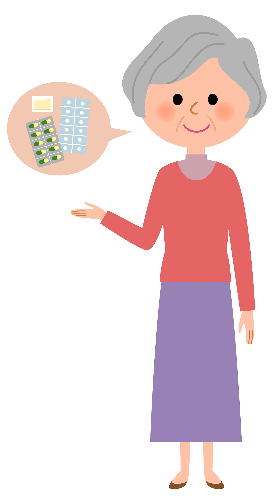 elderly woman, medicine