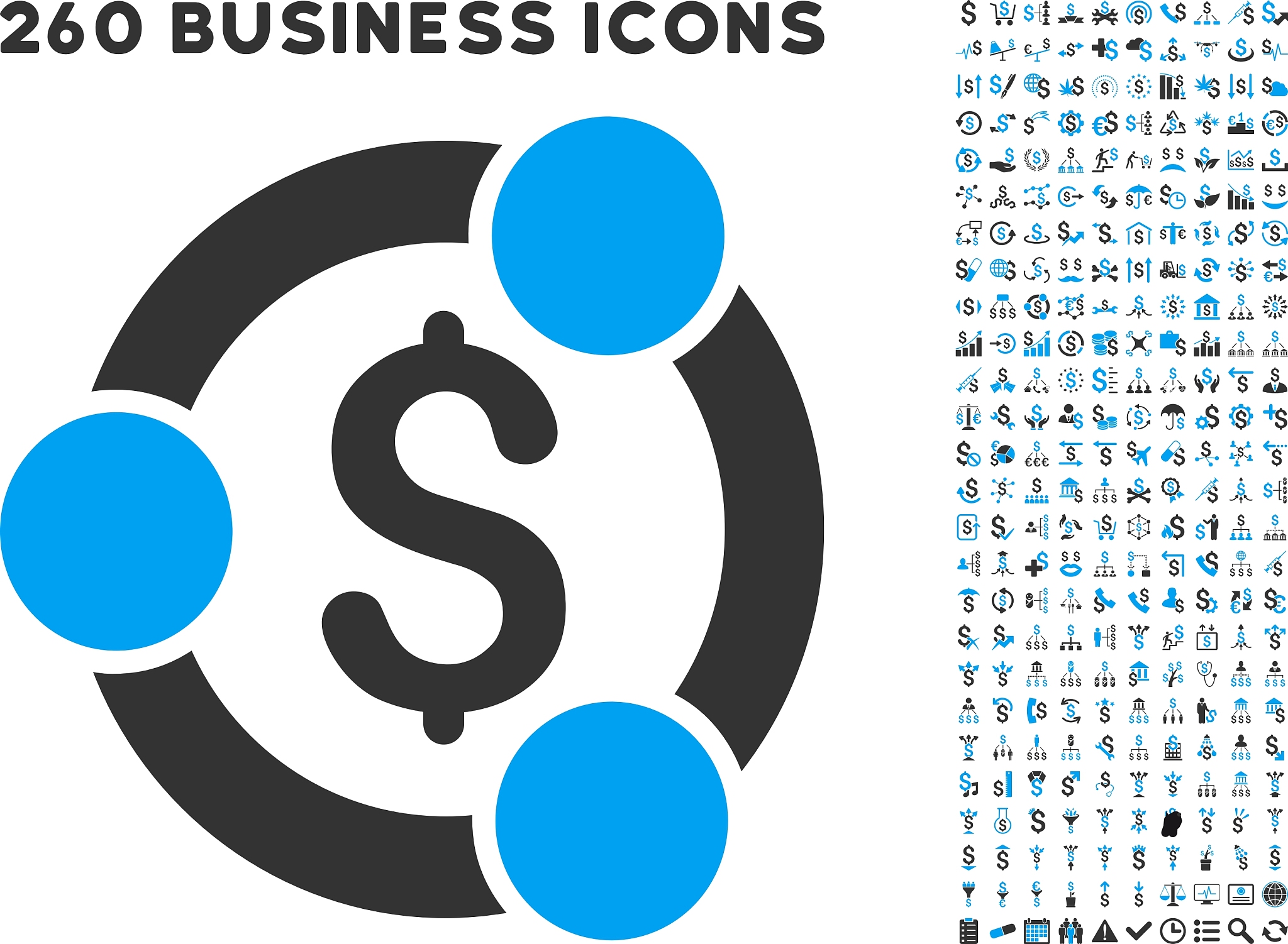 financial collaboration icon with flat set