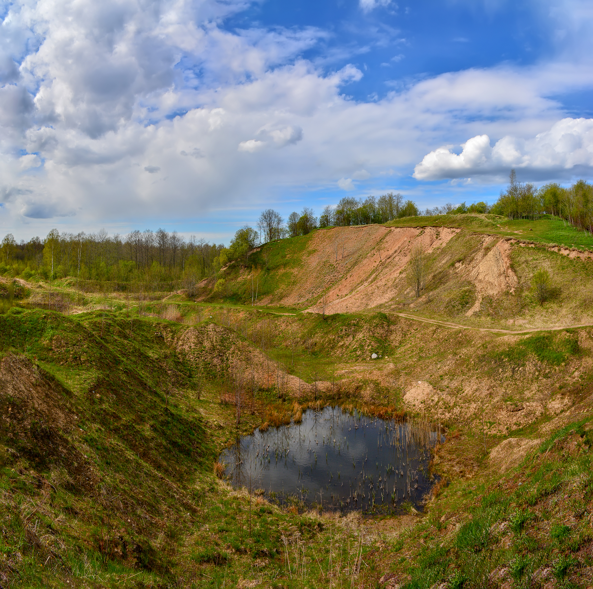 translate to chinese. 	
At closure, the open pits will be contoured to support long-term stability and vegetation growth.