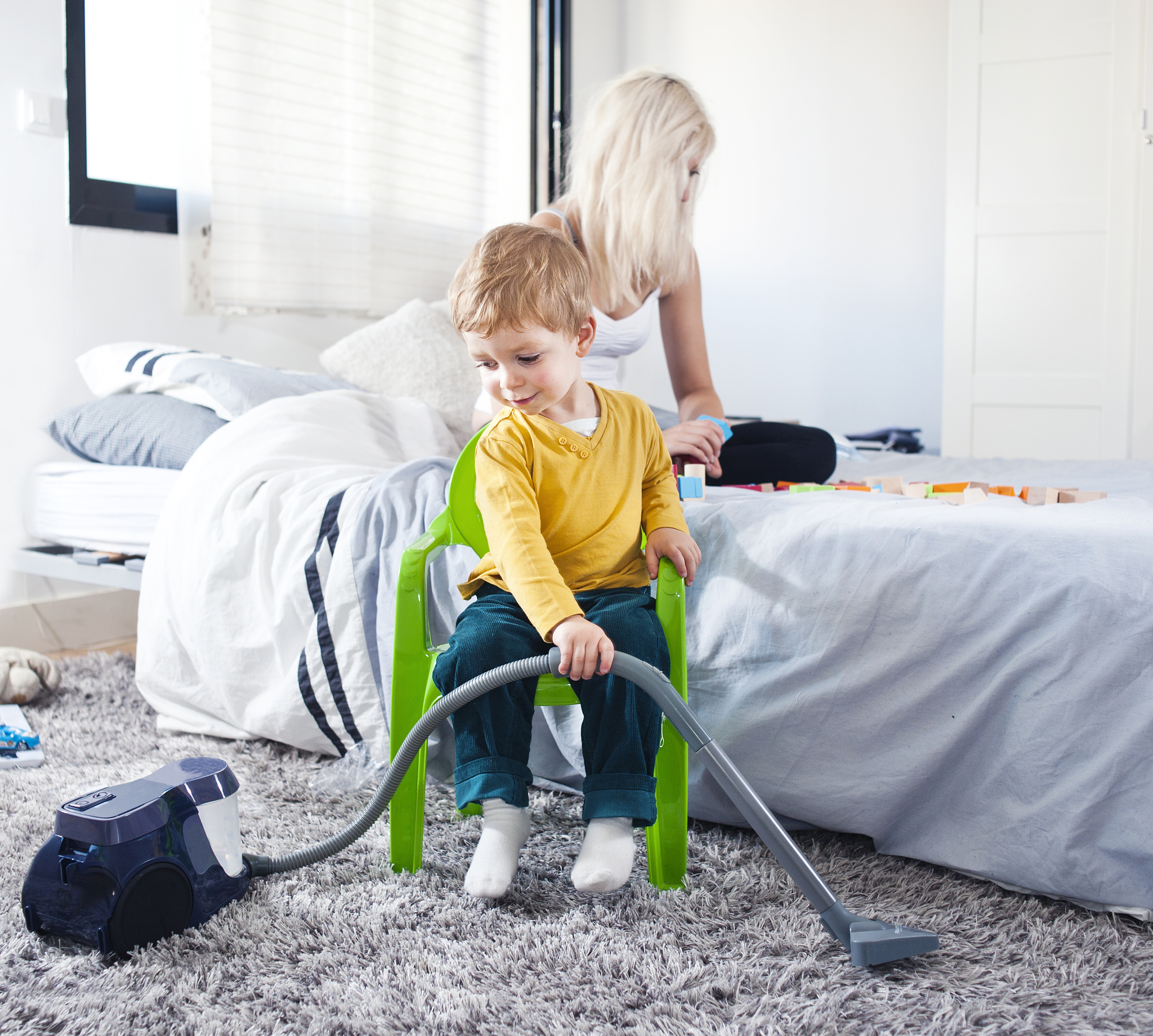 boy cleaning