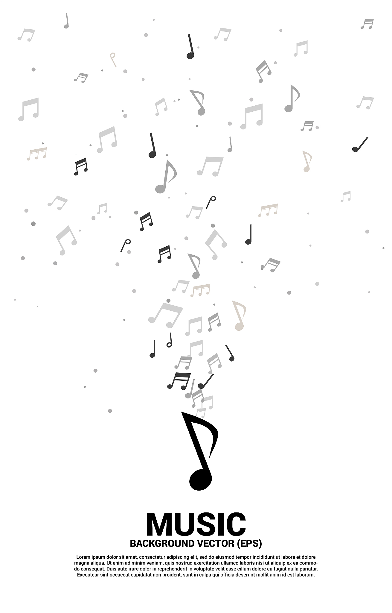 vector music melody note dancing flow .