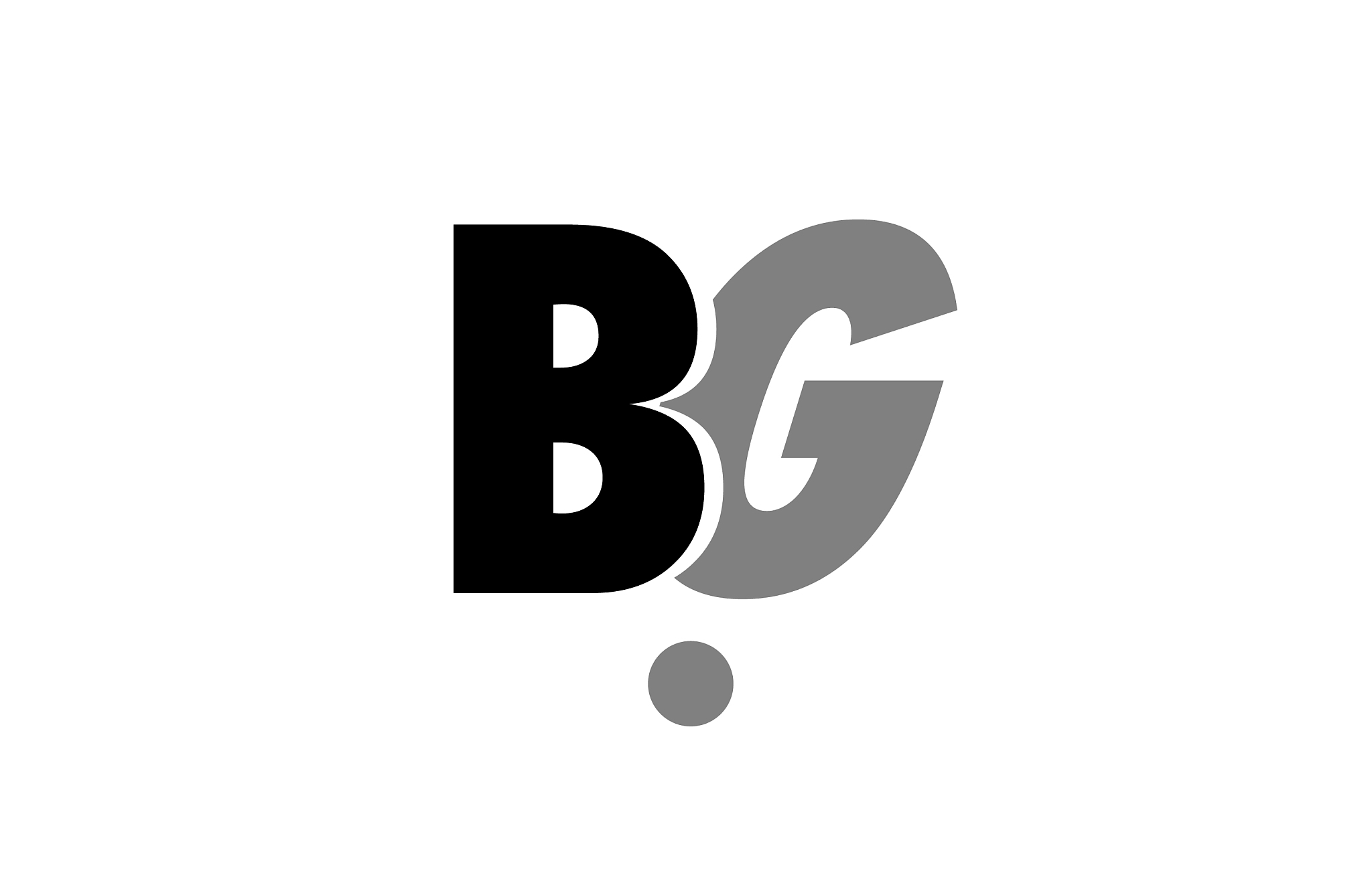bg b g black white grey alphabet letter logo icon