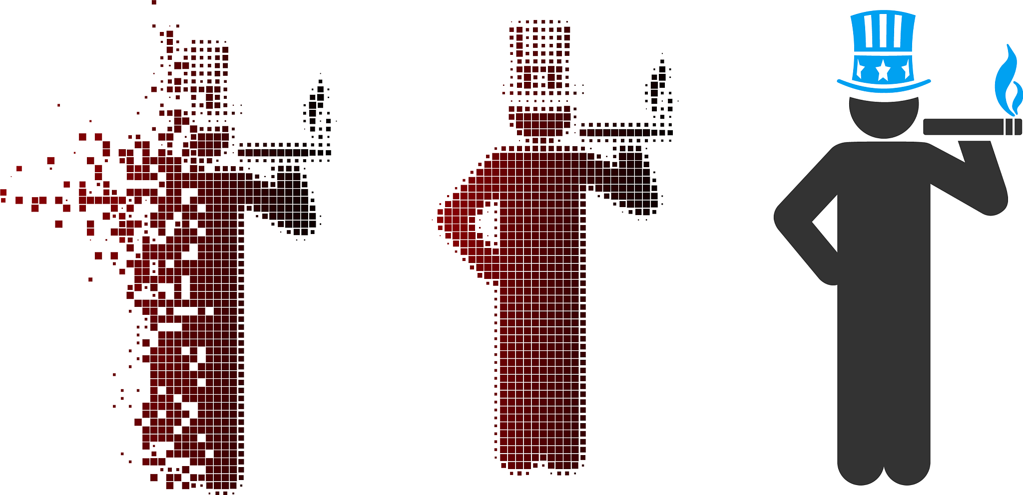 sparkle pixel halftone american capitalist icon