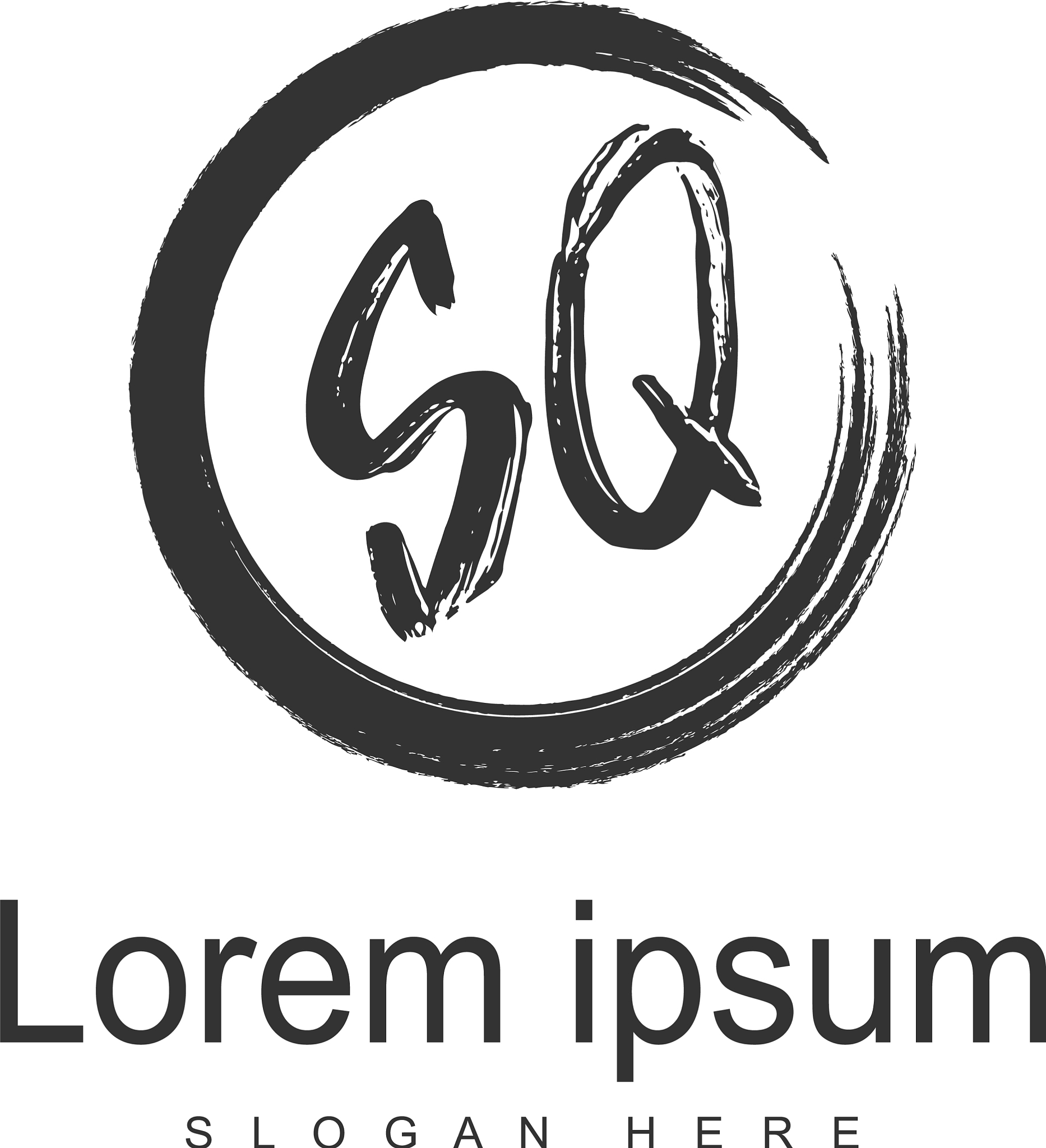 initial sq logo template with modern frame