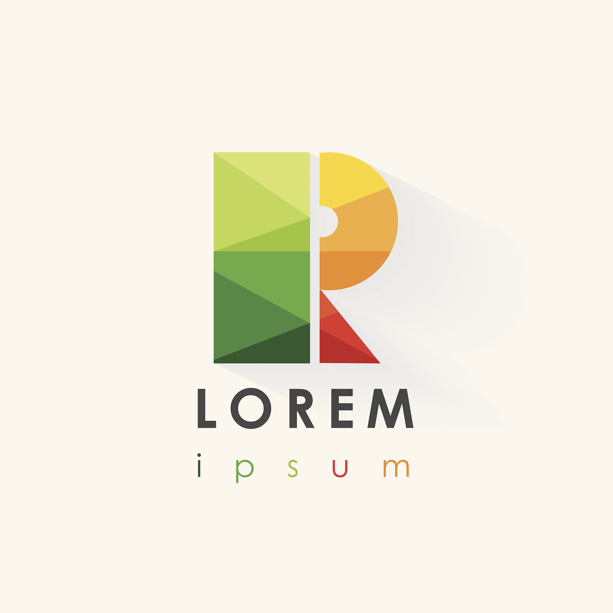 colorful letter r logo design element