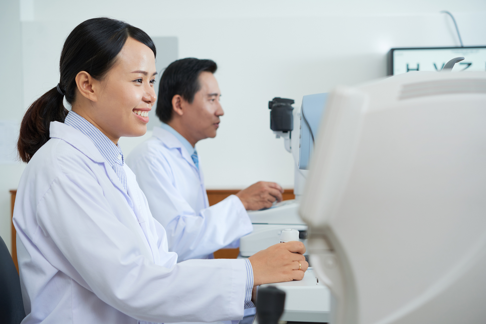optometrists working at office