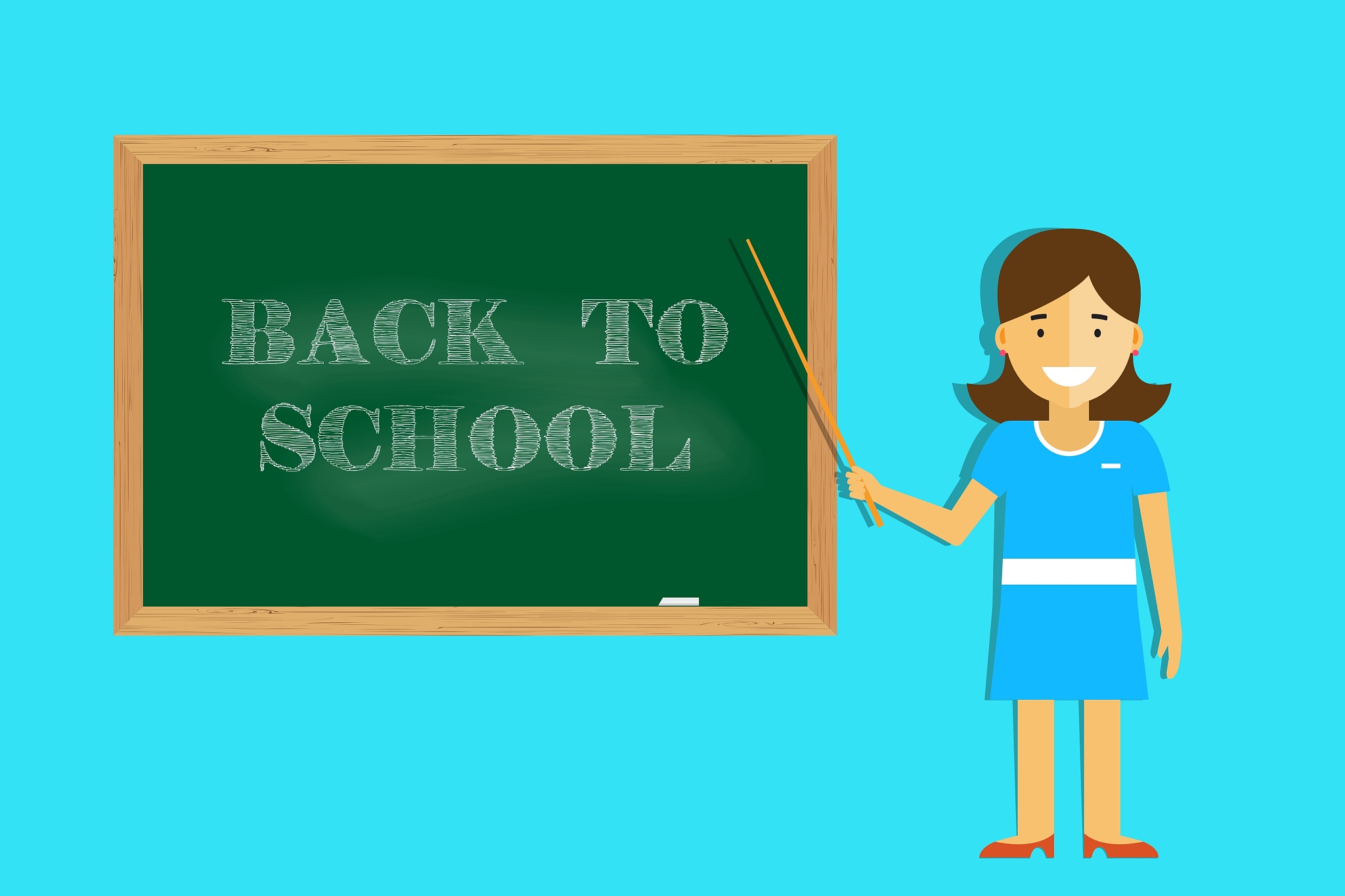 teacher welcomes students back to school