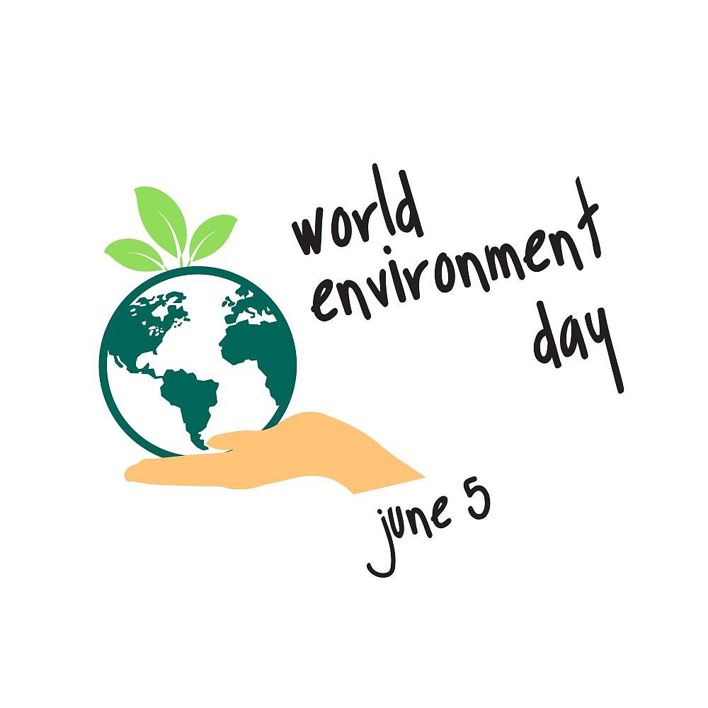 world environment day card with light background and typography