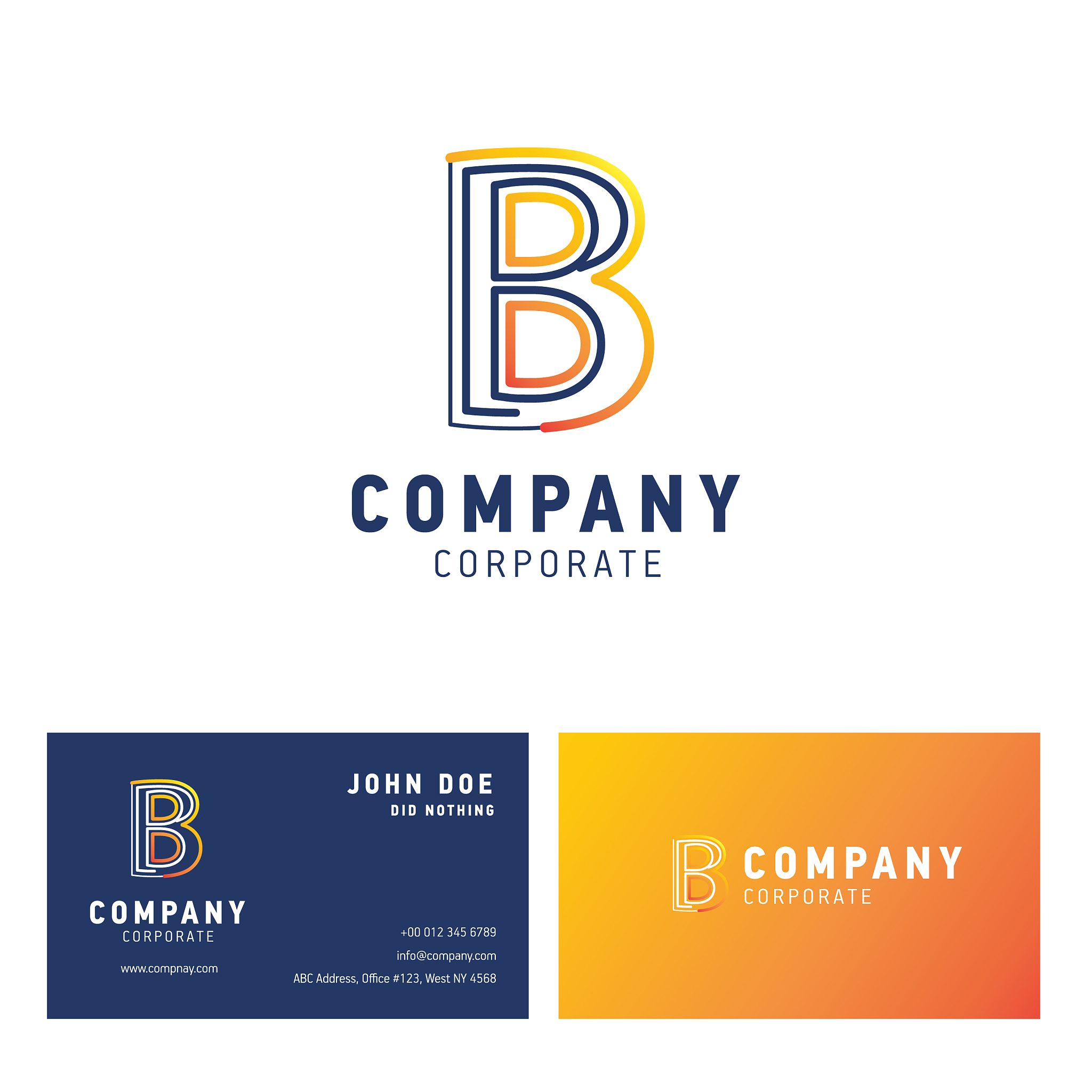 b company logo design with visiting card