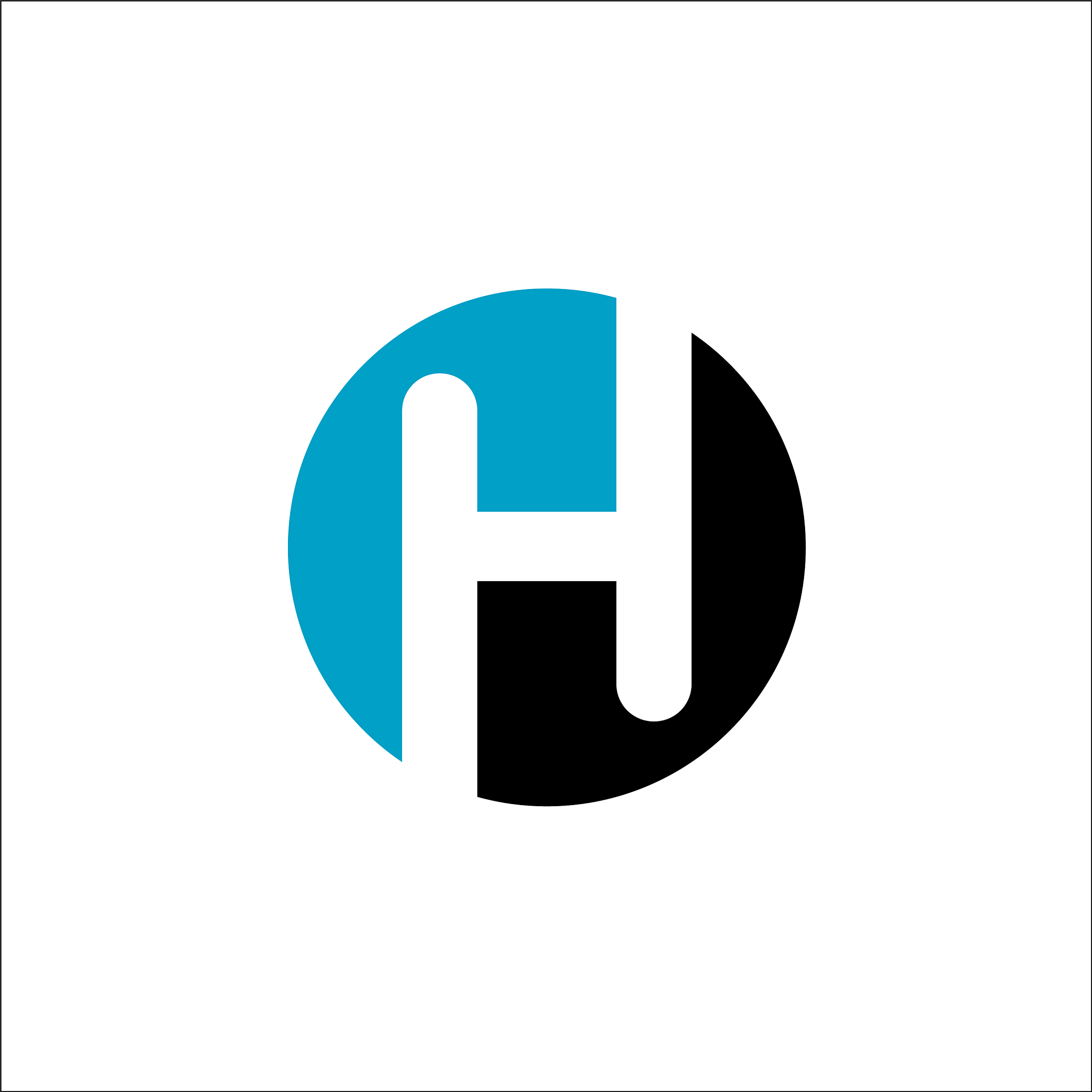 letter h circle logo icon design template