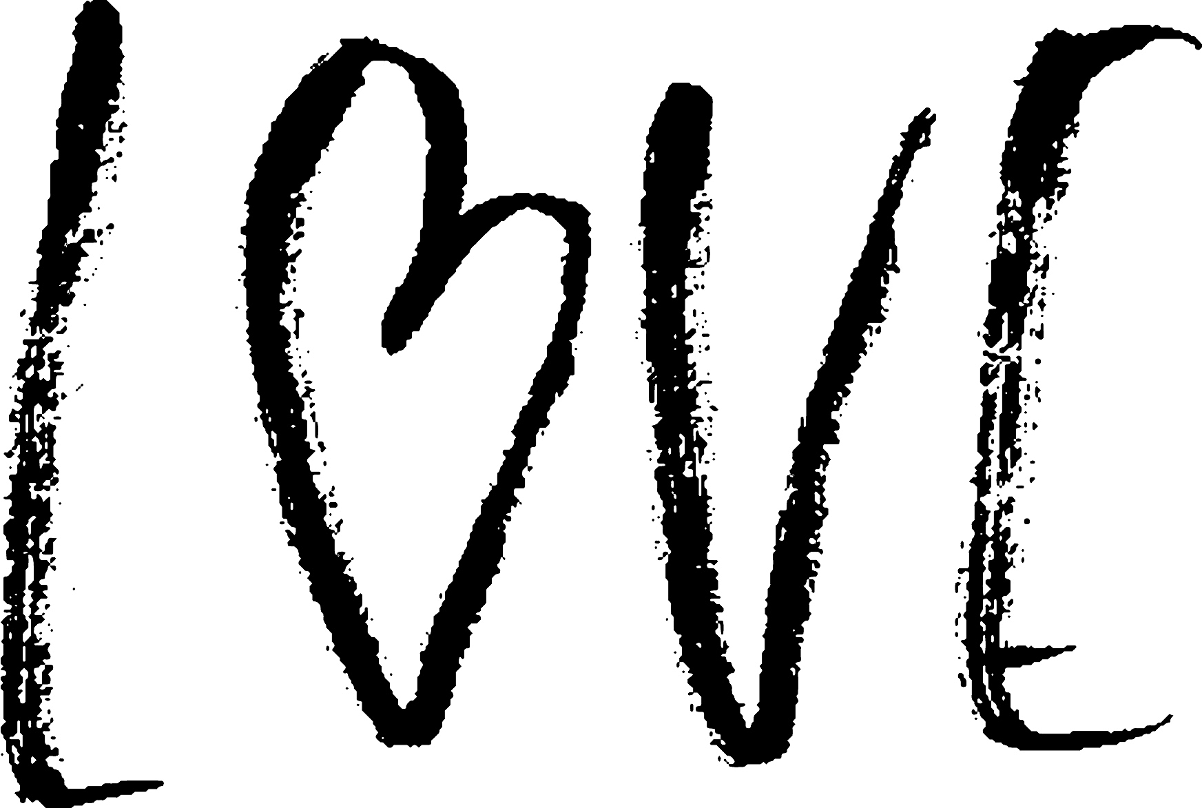 love ink hand drawn lettering modern dry brush