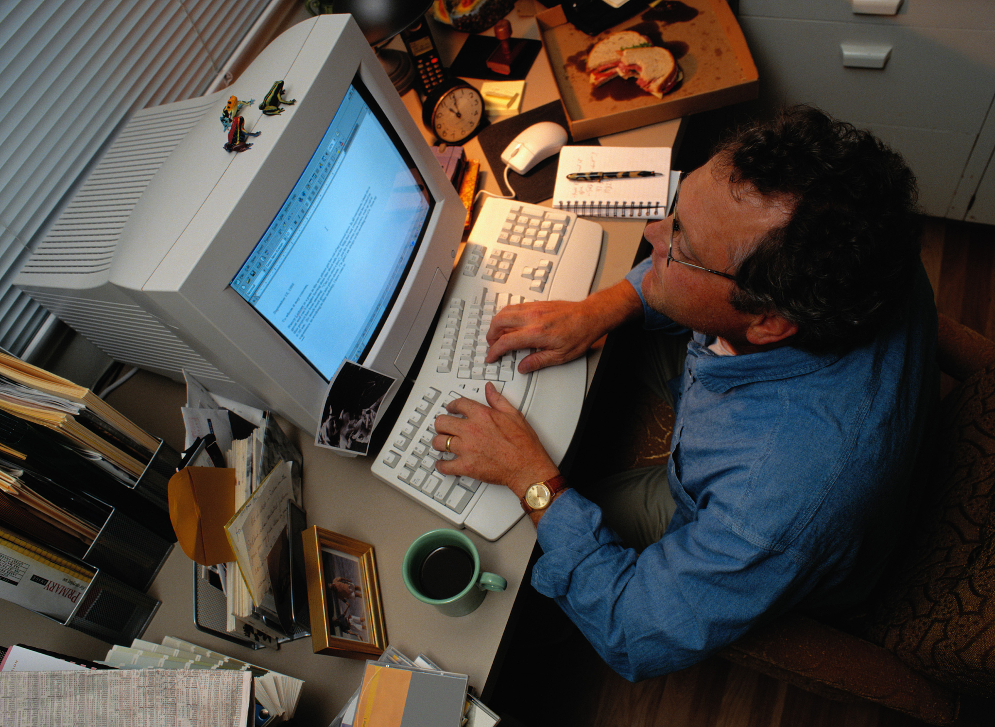 businessman working late in his office
