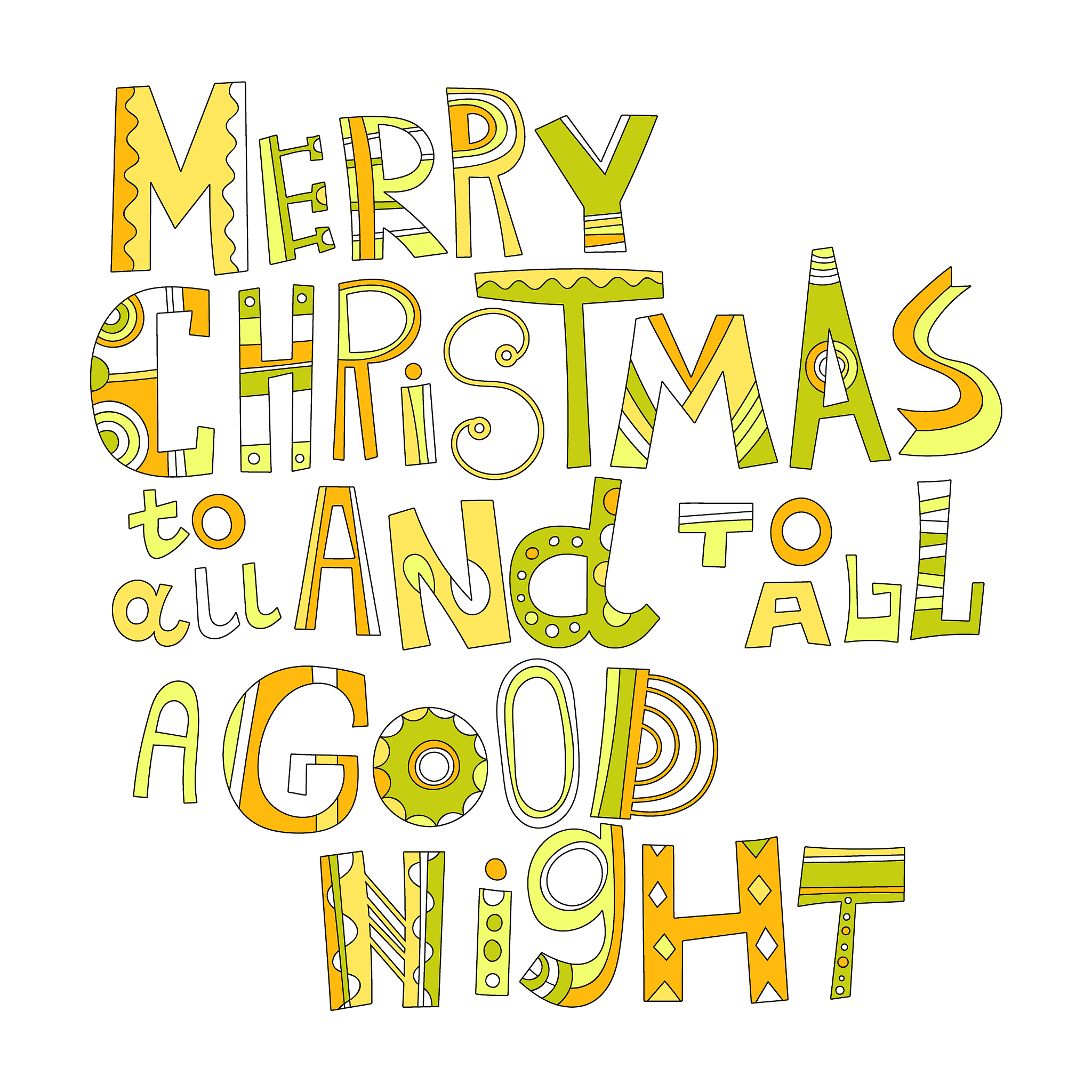 christmas greetings decorative lettering for