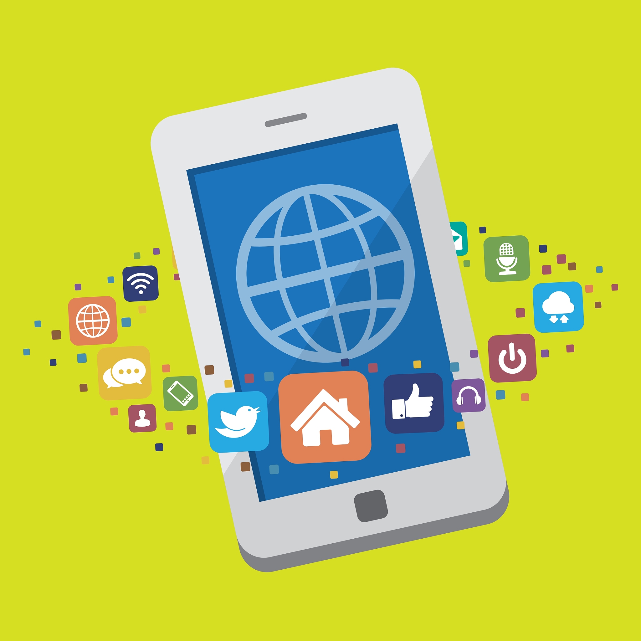smartphone with social media icons