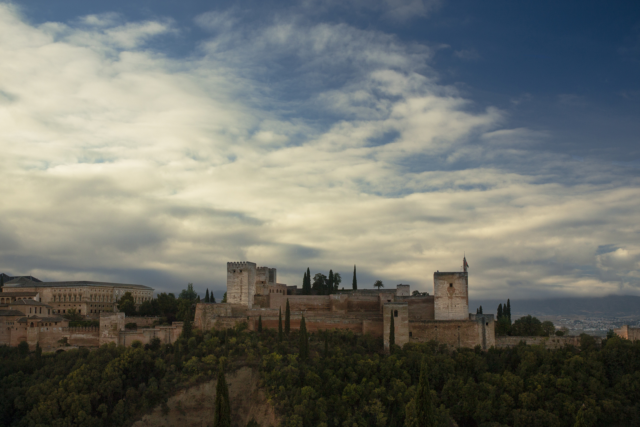 view of the alhambra in granada spain