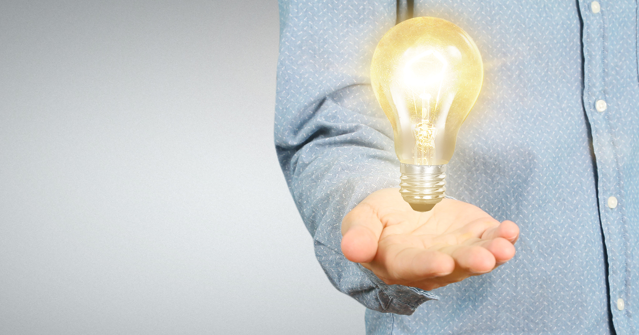 hand of holding illuminated light bulb, innovation inspiration c