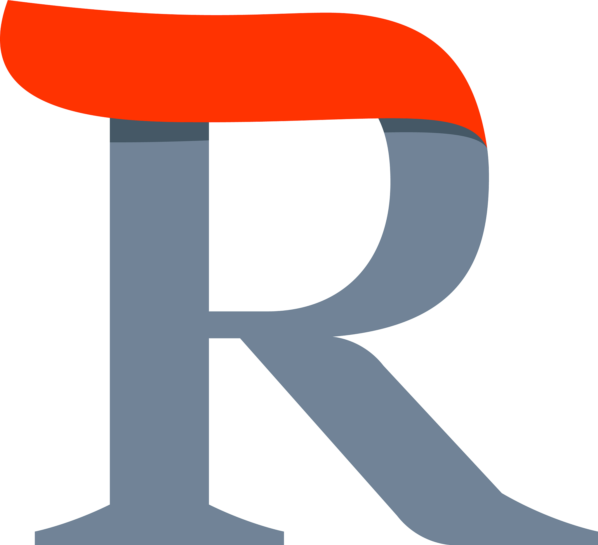 fast speed r serif letter logo
