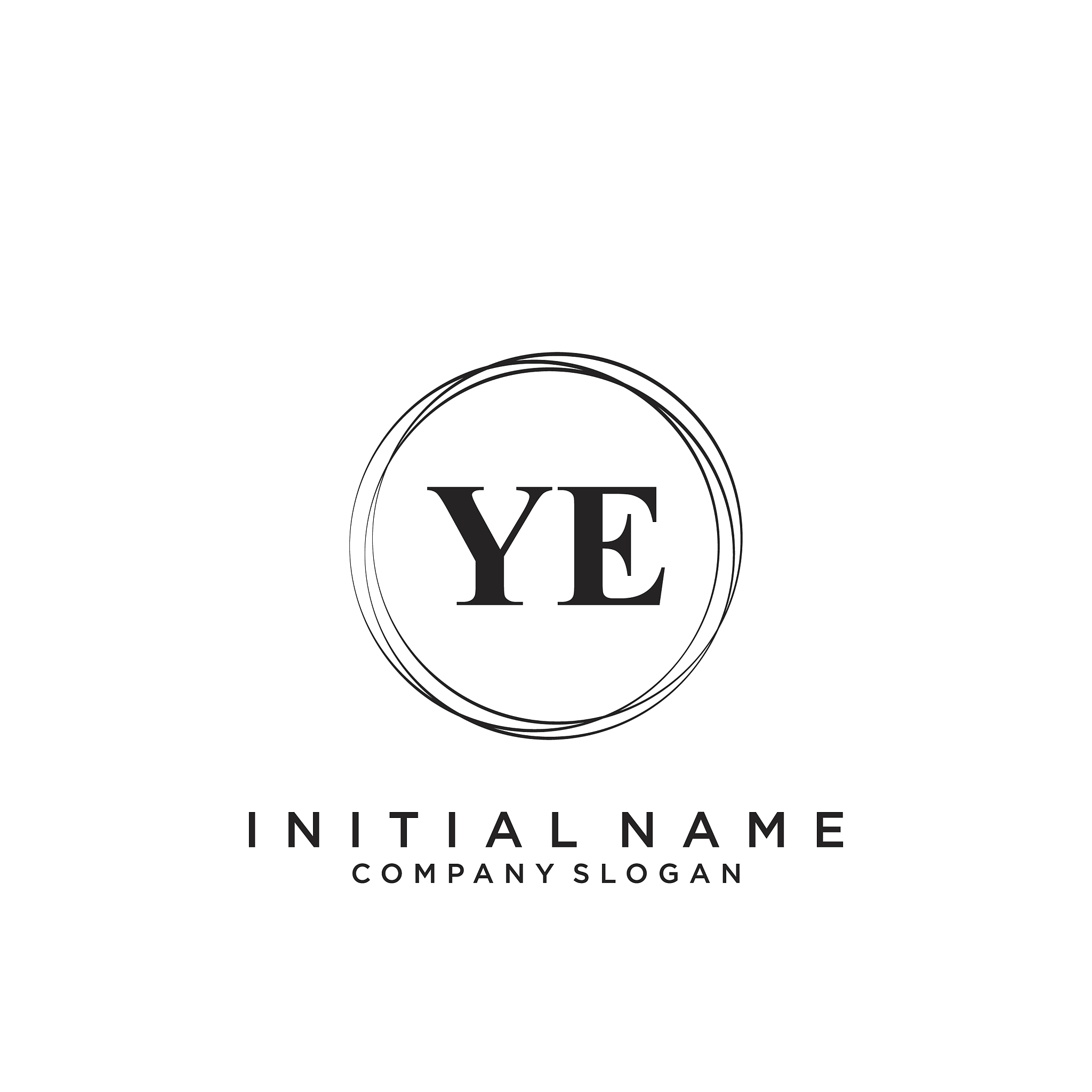 ye initial handwriting logo design