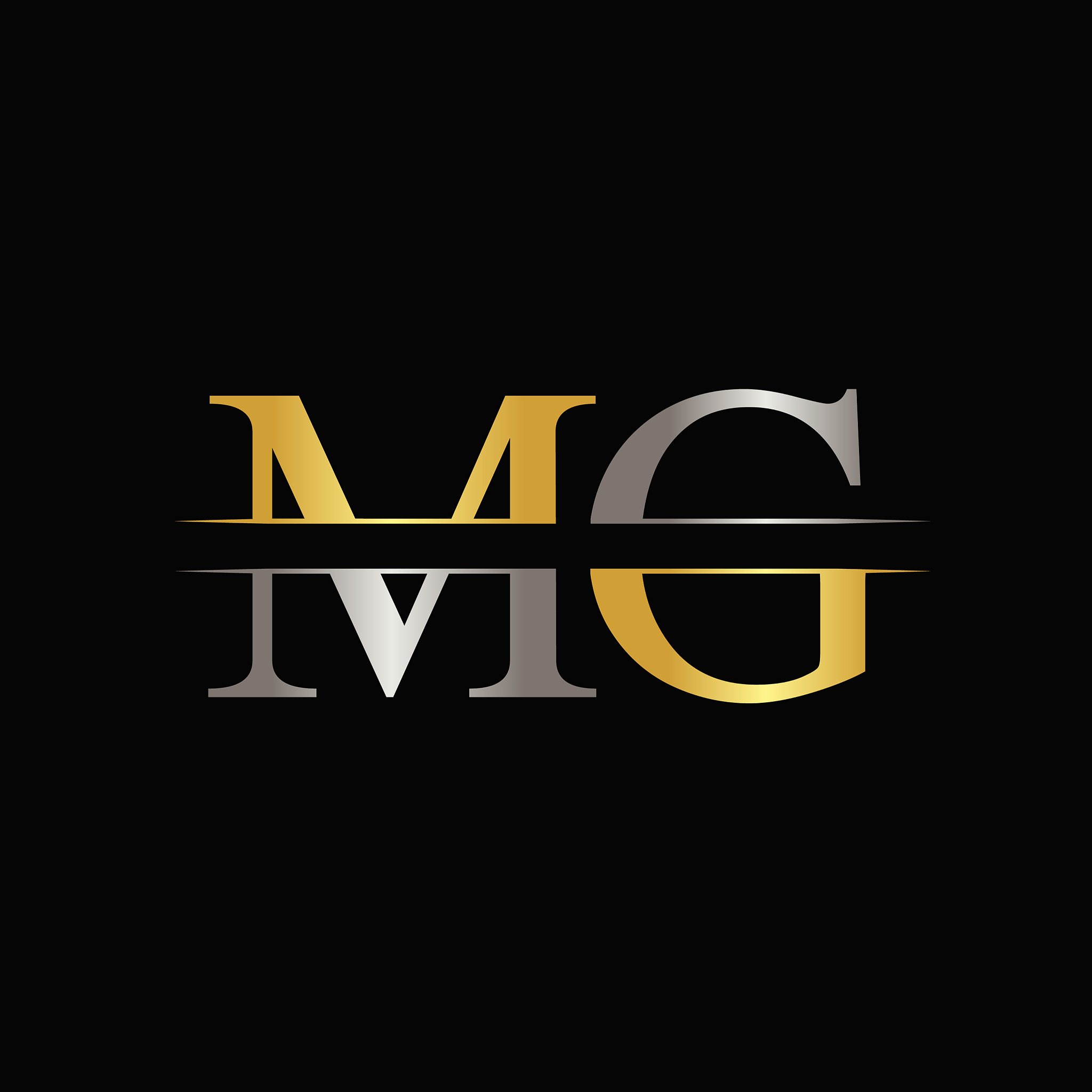 initial mg letter logo design template abstract