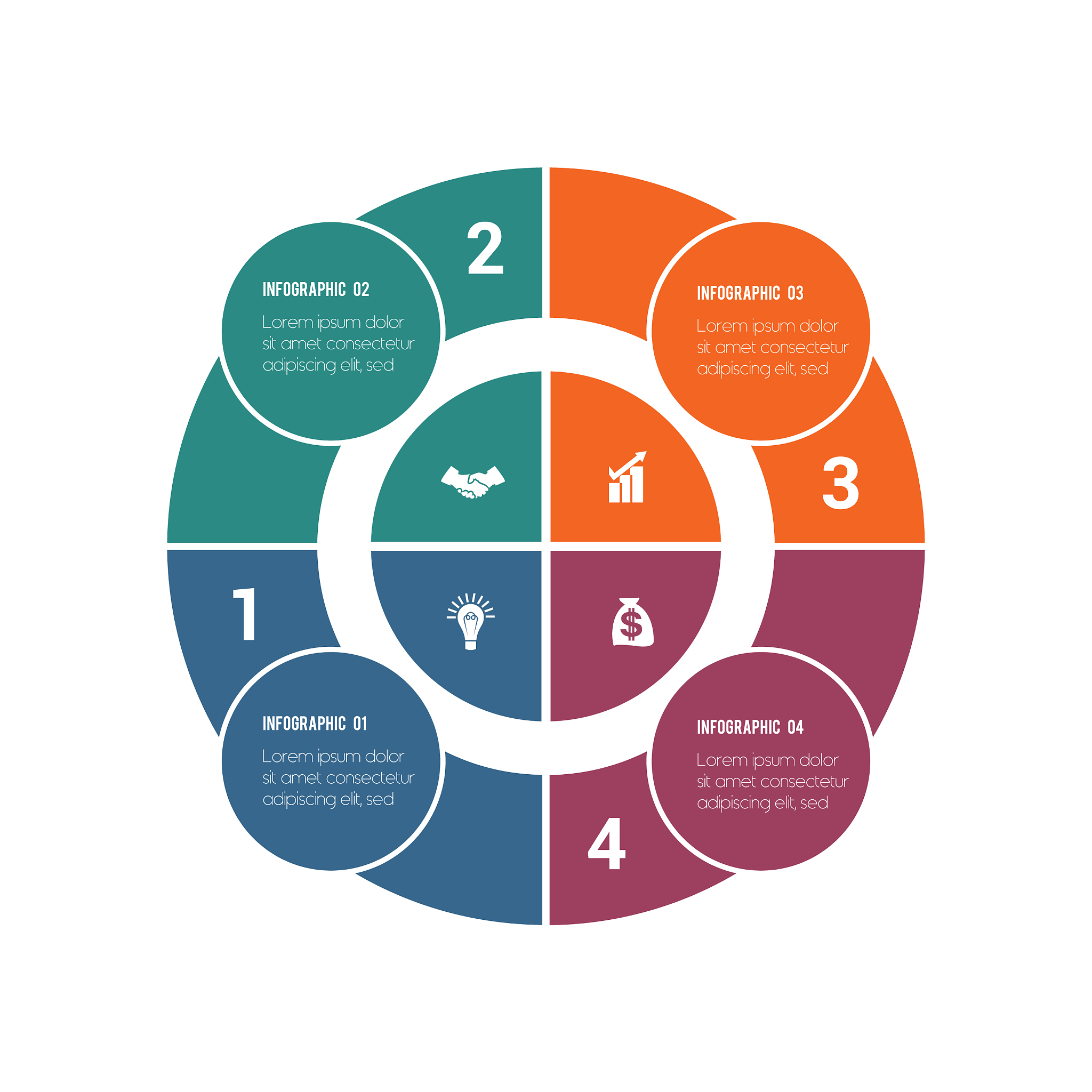 colorful circular infographics from ring and