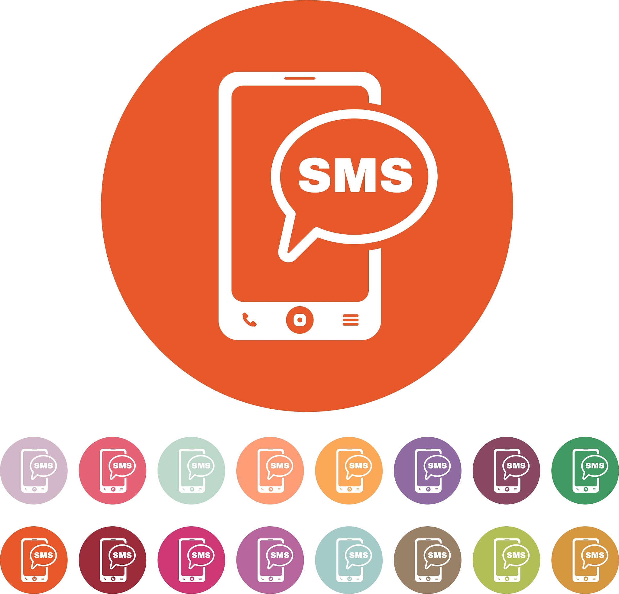the sms icon smartphone and telephone