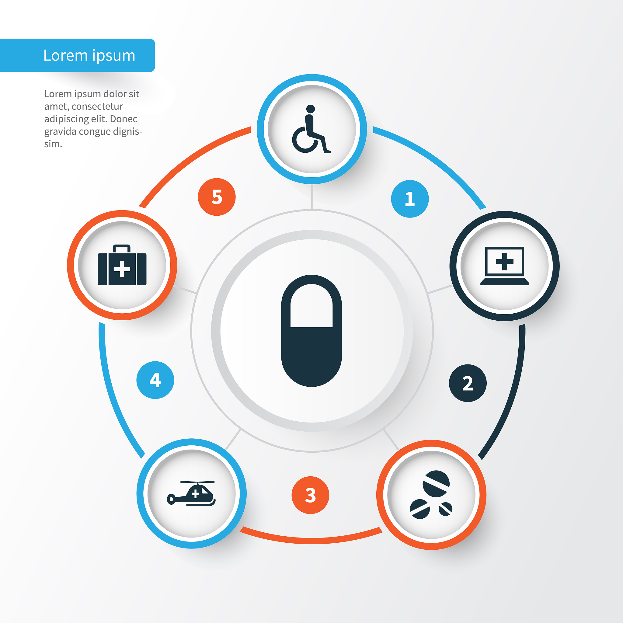 antibiotic icons set collection of cure database