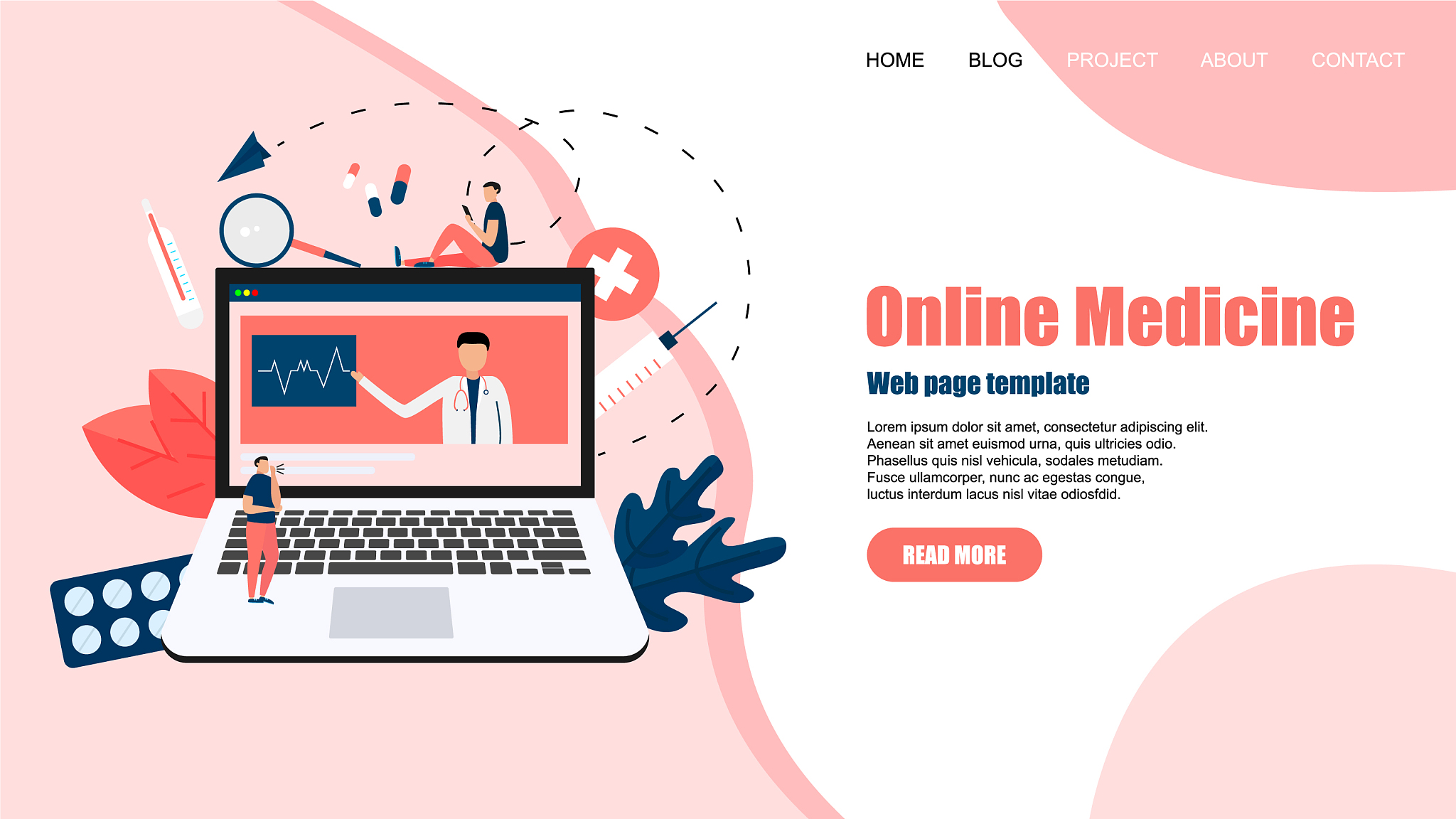 webpage template online healthcare and medical