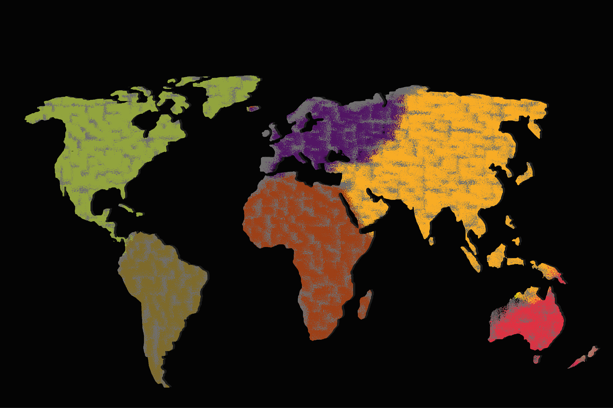 roughly sketched out world map as global business concepts