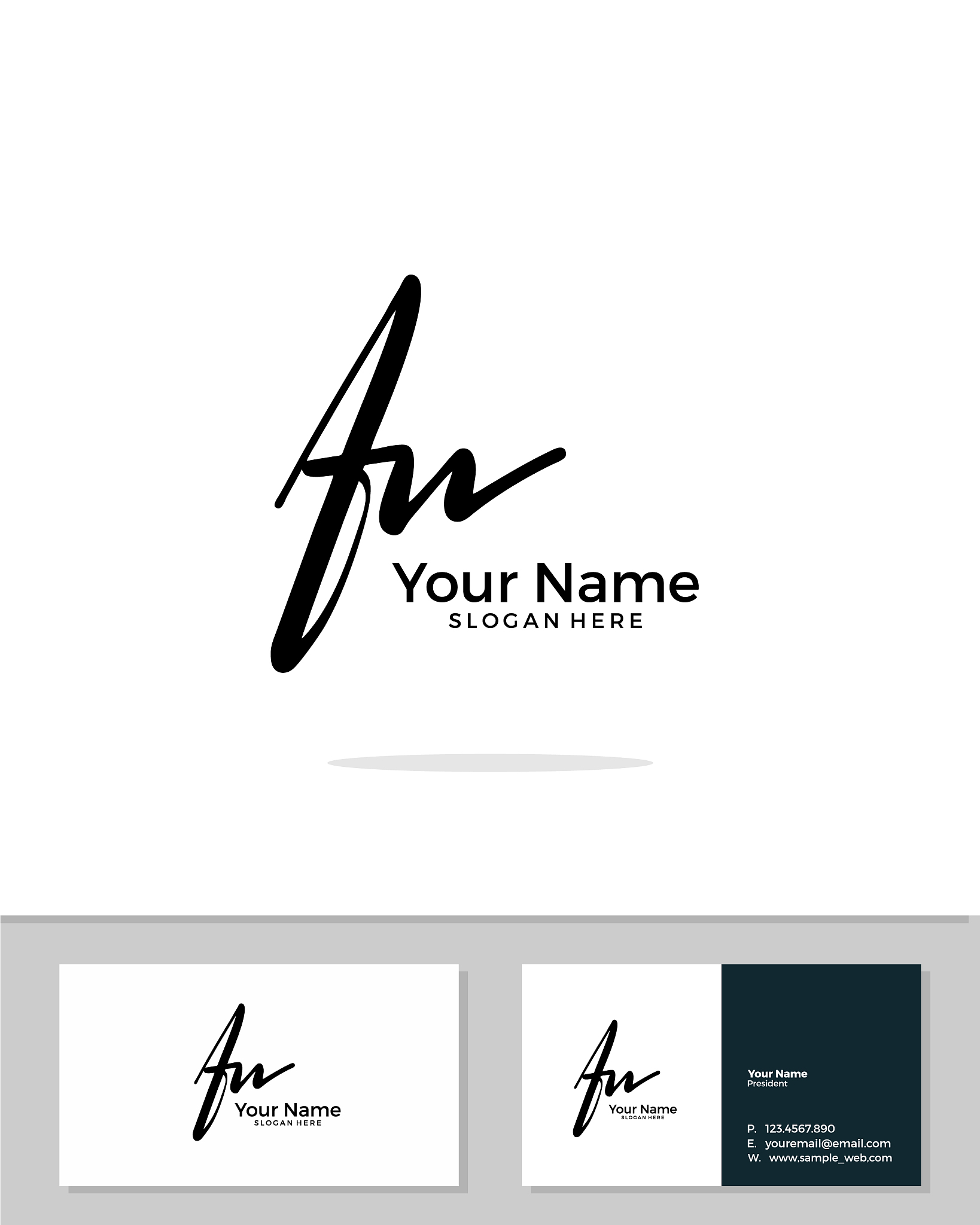 f n fn initial logo signature handwriting