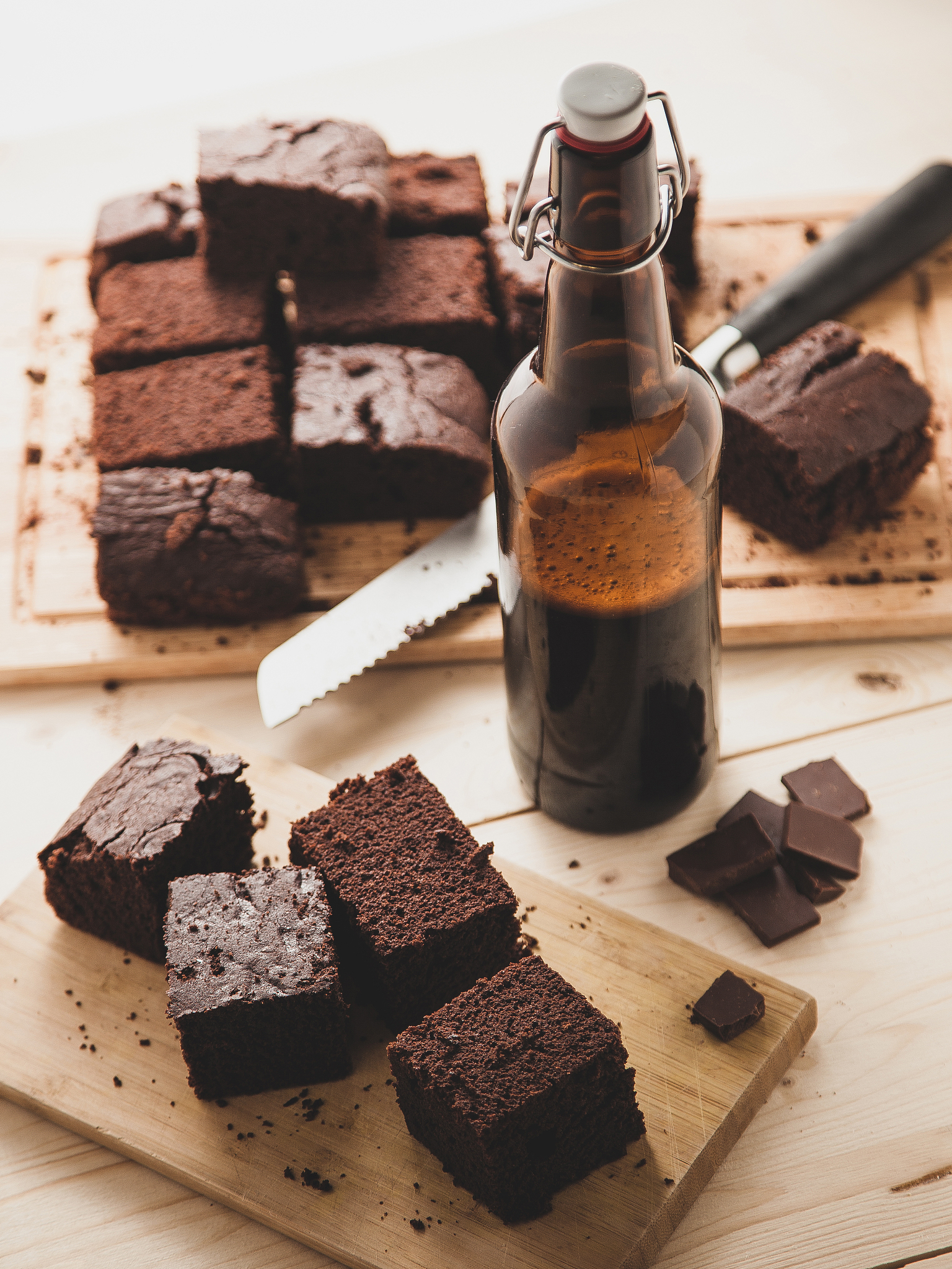 chocolate brownie with beer