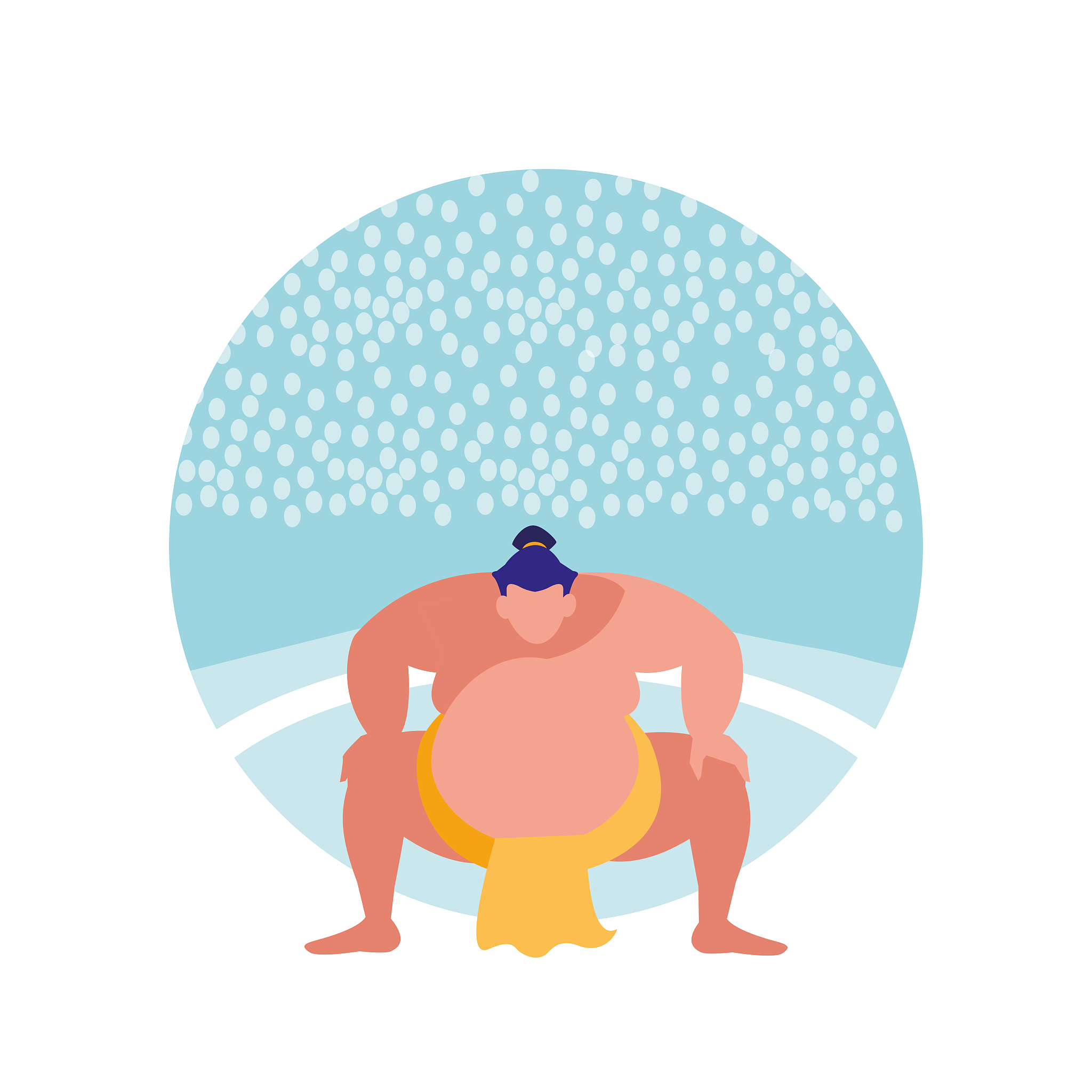 man practicing sumo avatar character