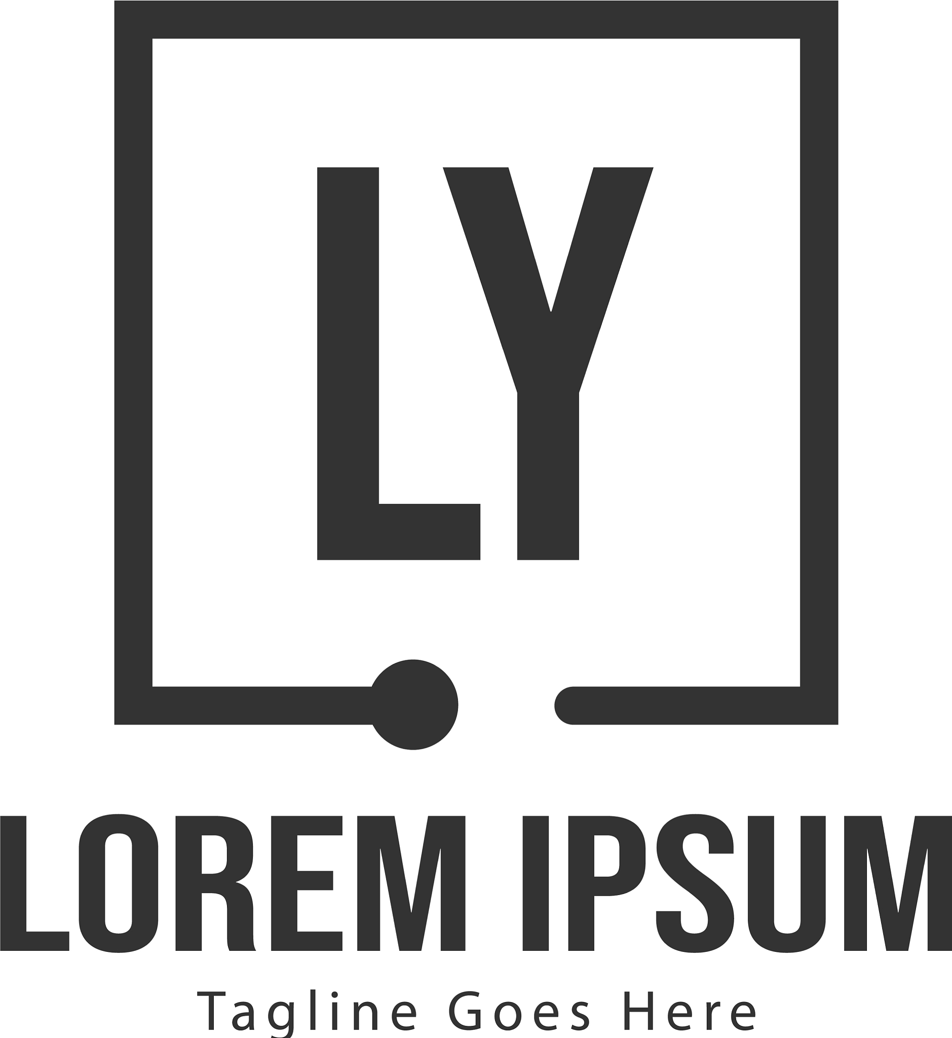 initial ly logo template with modern frame