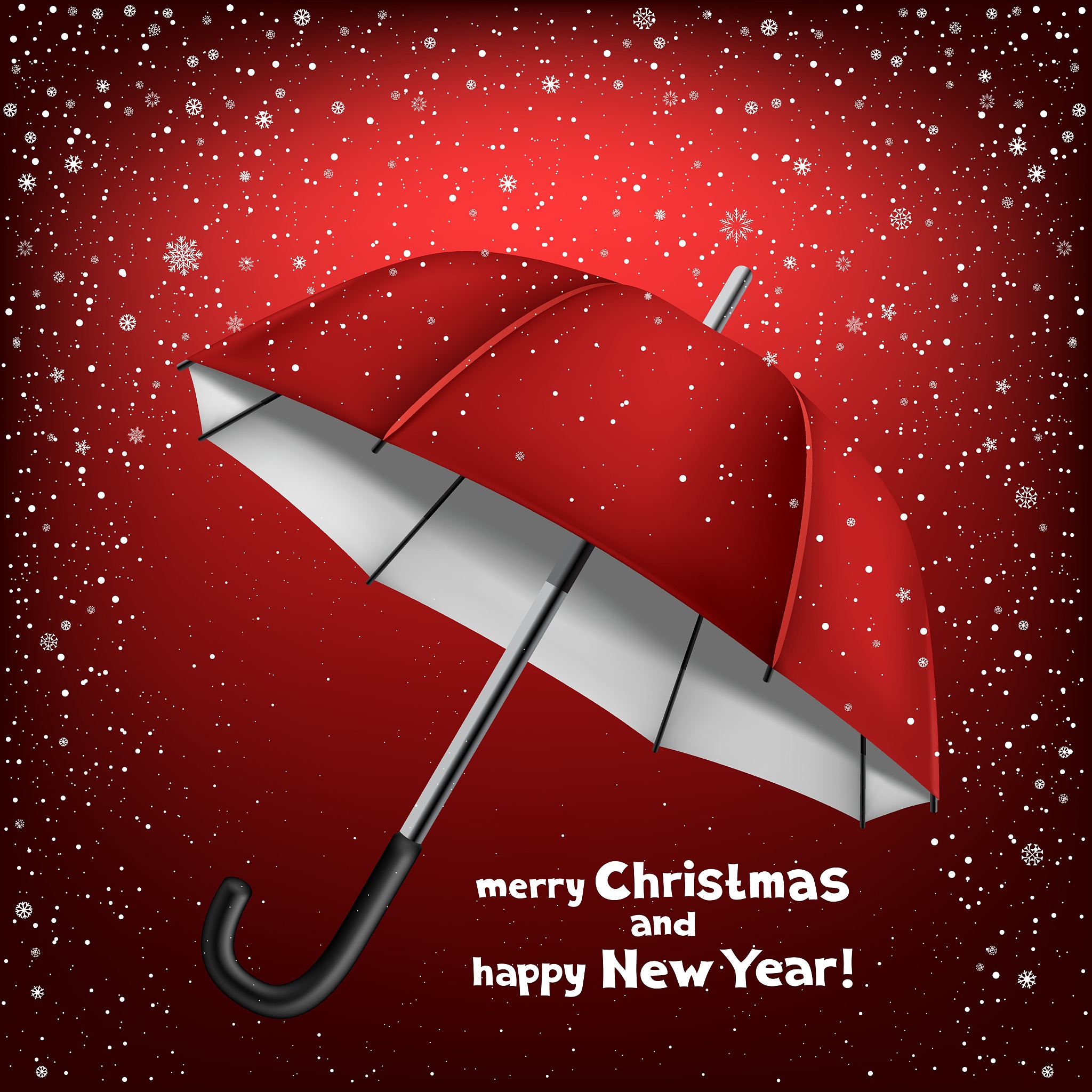 snow umbrella christmas greeting