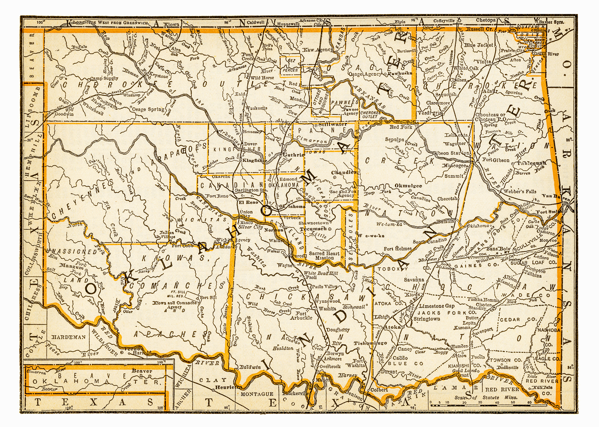 map of oklahoma and indiana 1893
