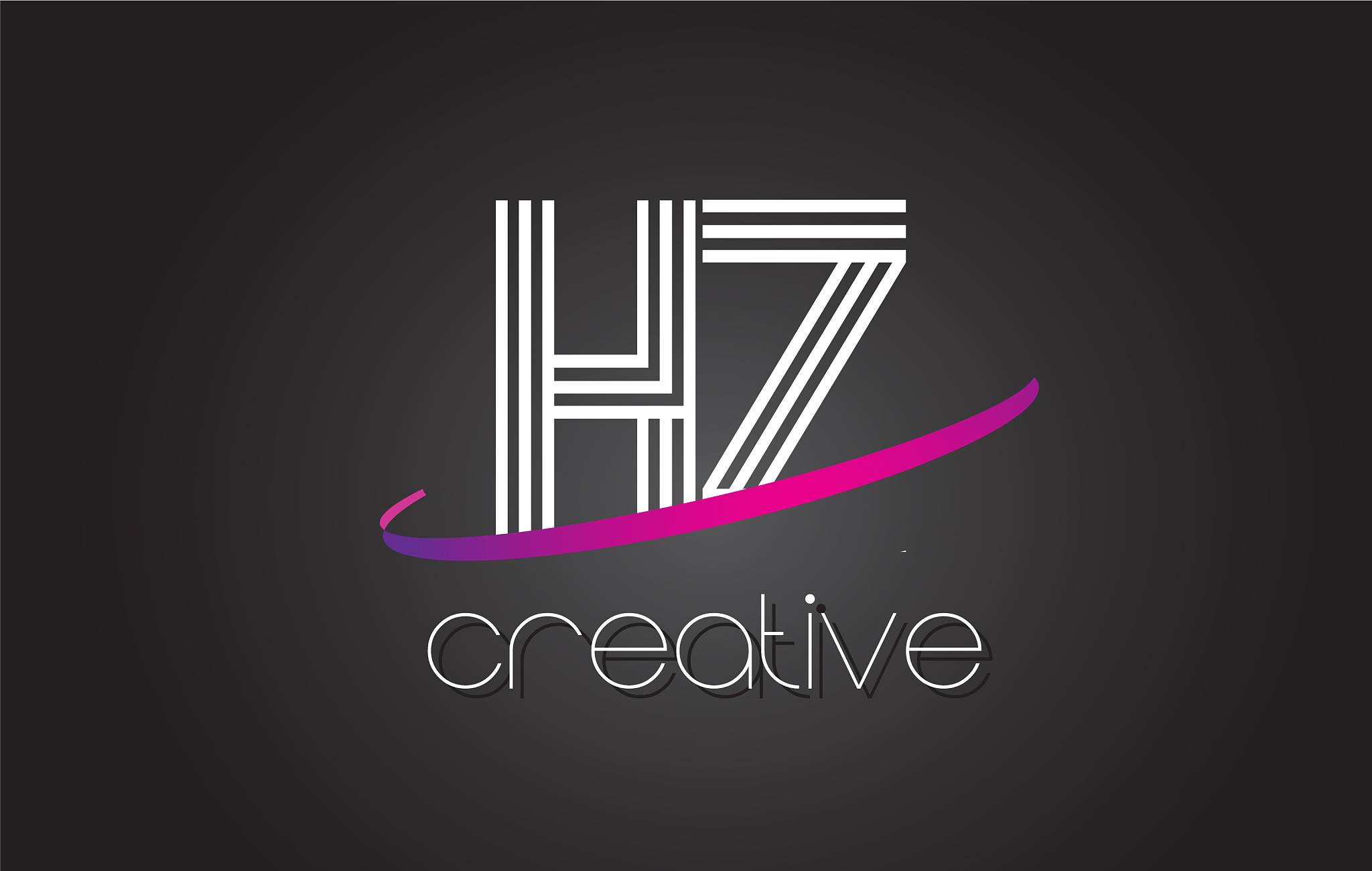hz h z letter logo with lines design and purple