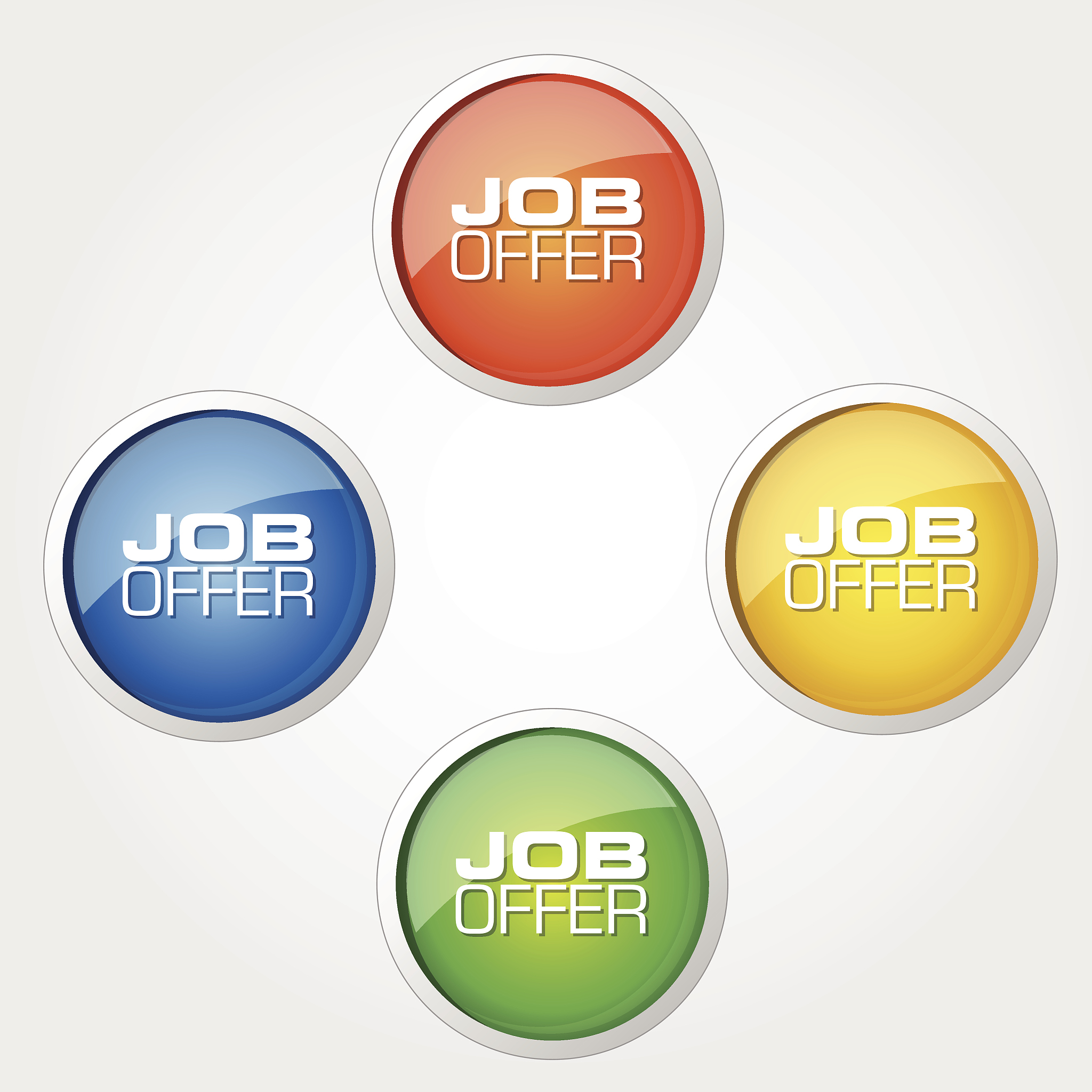 job offer colorful vector icon design