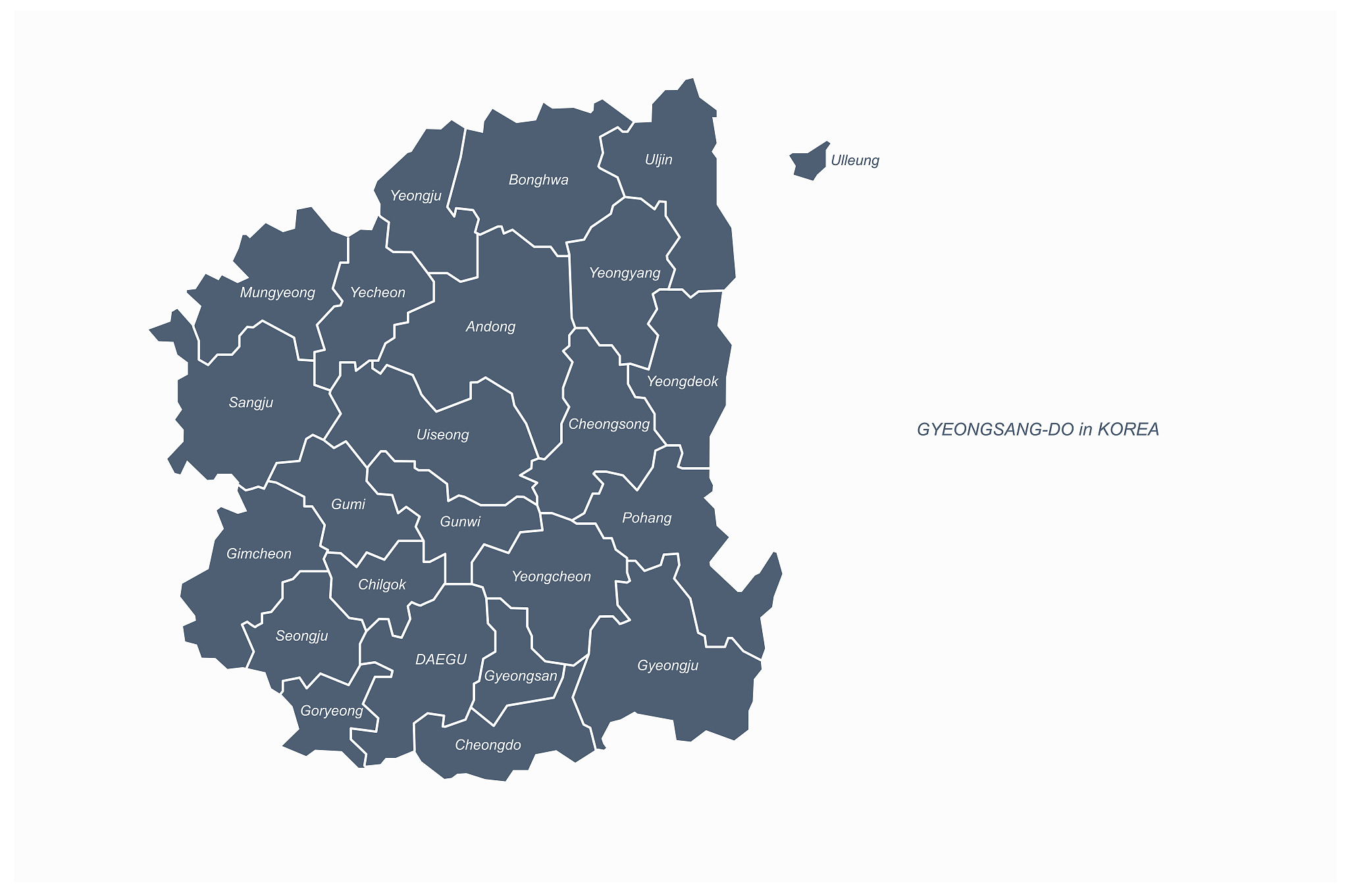gyeongsang do map. south gyeongsang and north gyeongsang provinc