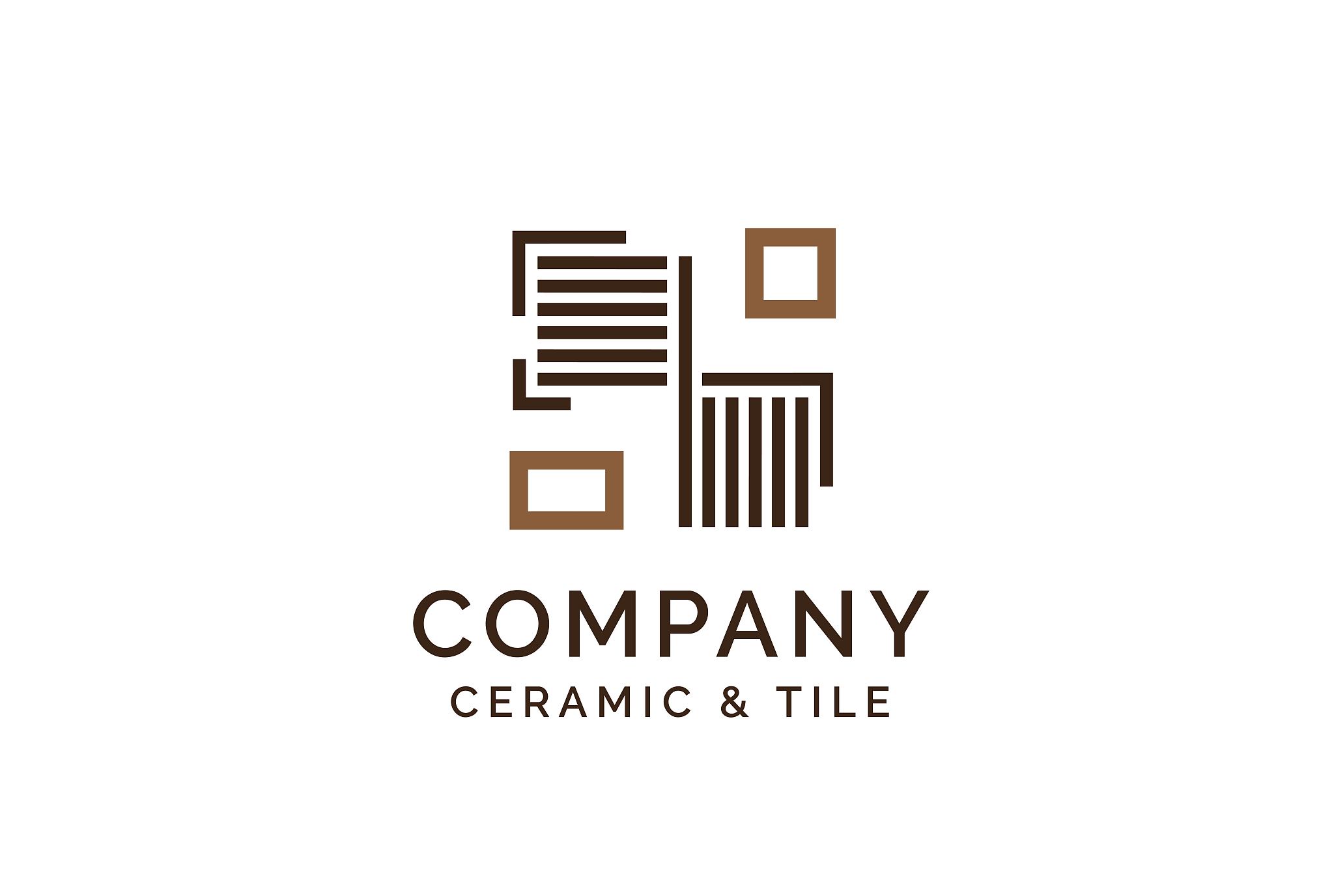 geometric ceramics and tile floor industry logo design vector gr