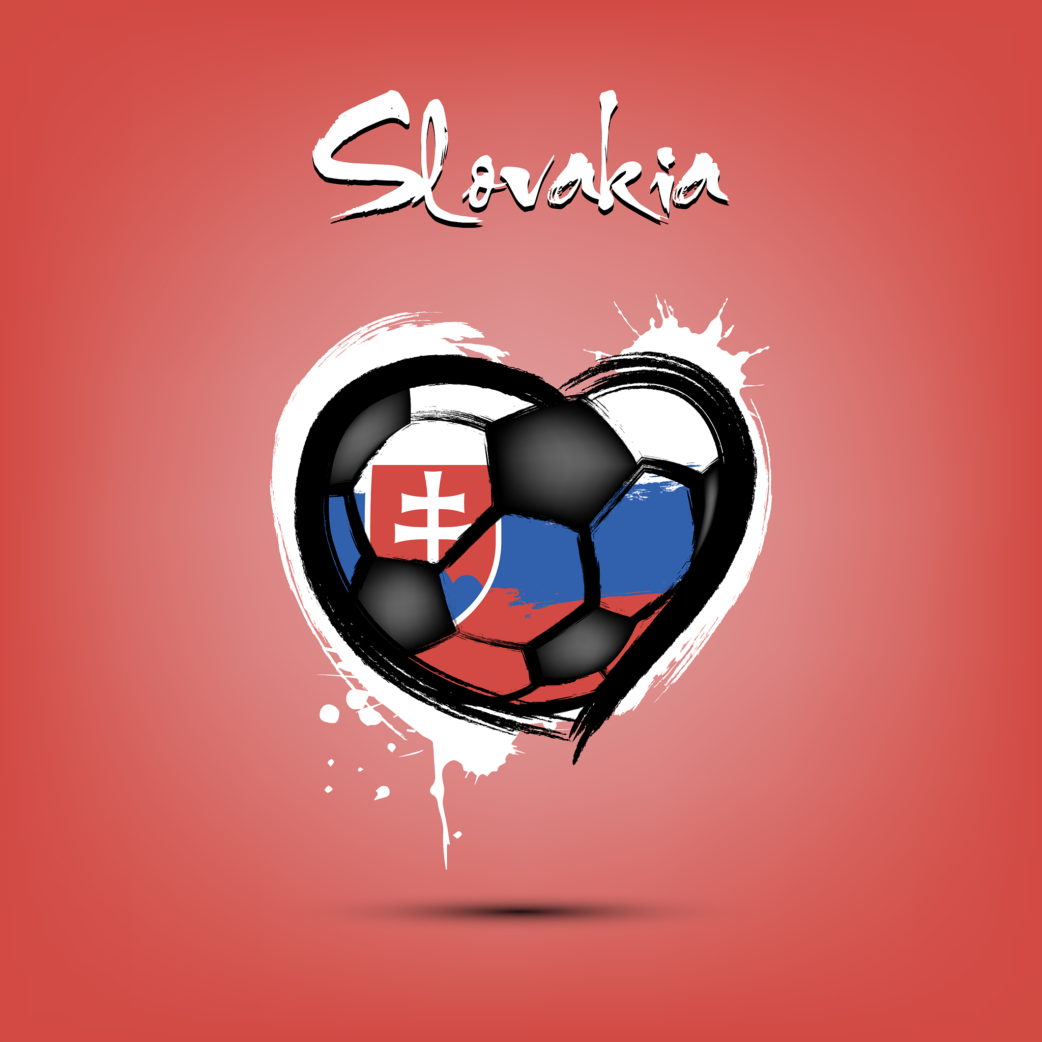 flag slovakia in form a heart