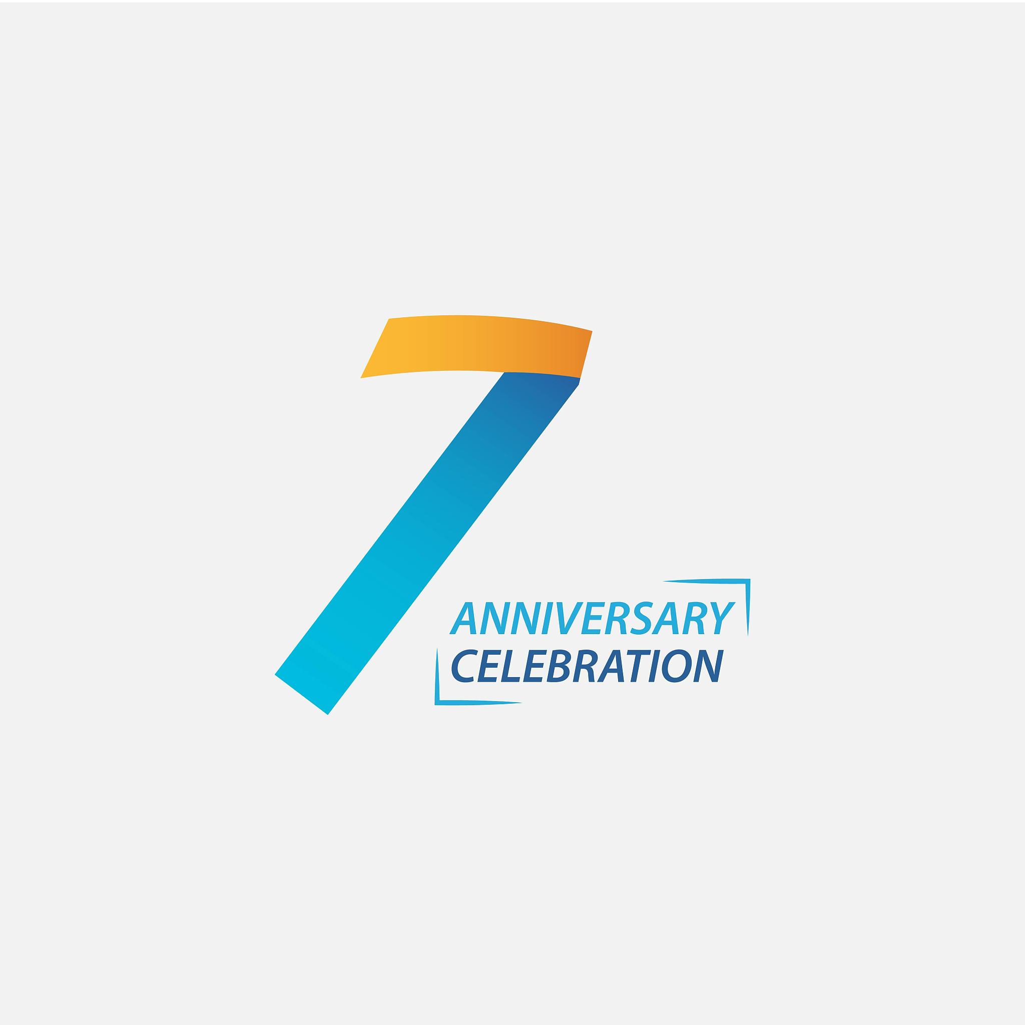 7 year anniversary celebration vector template design illustrati