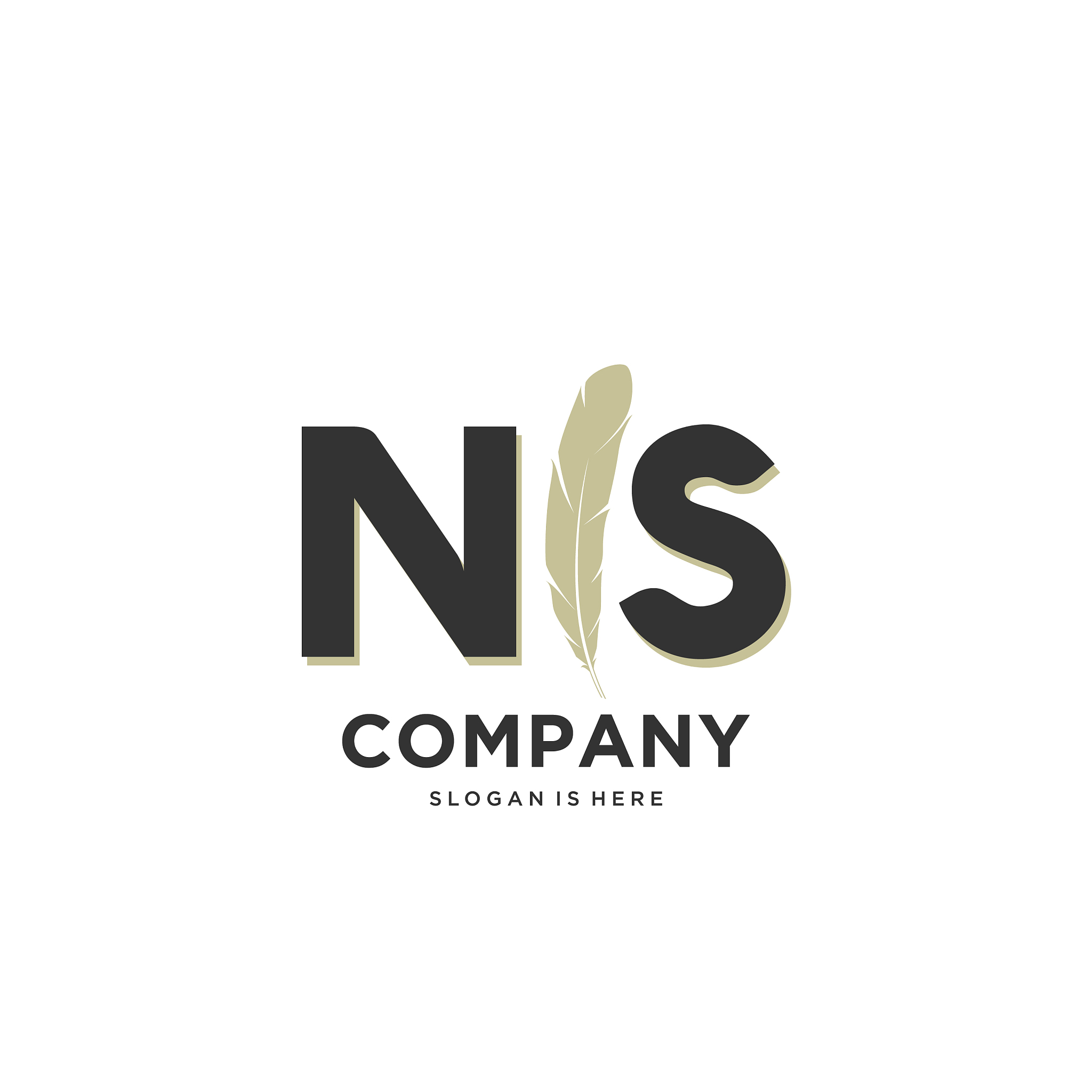 initial ns letter unique attractive creative