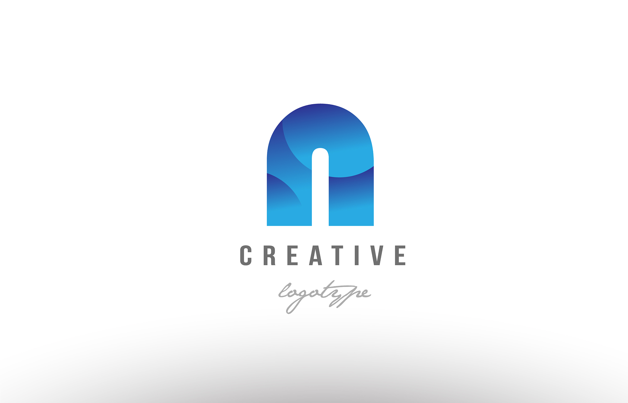 n blue gradient alphabet letter logo icon design